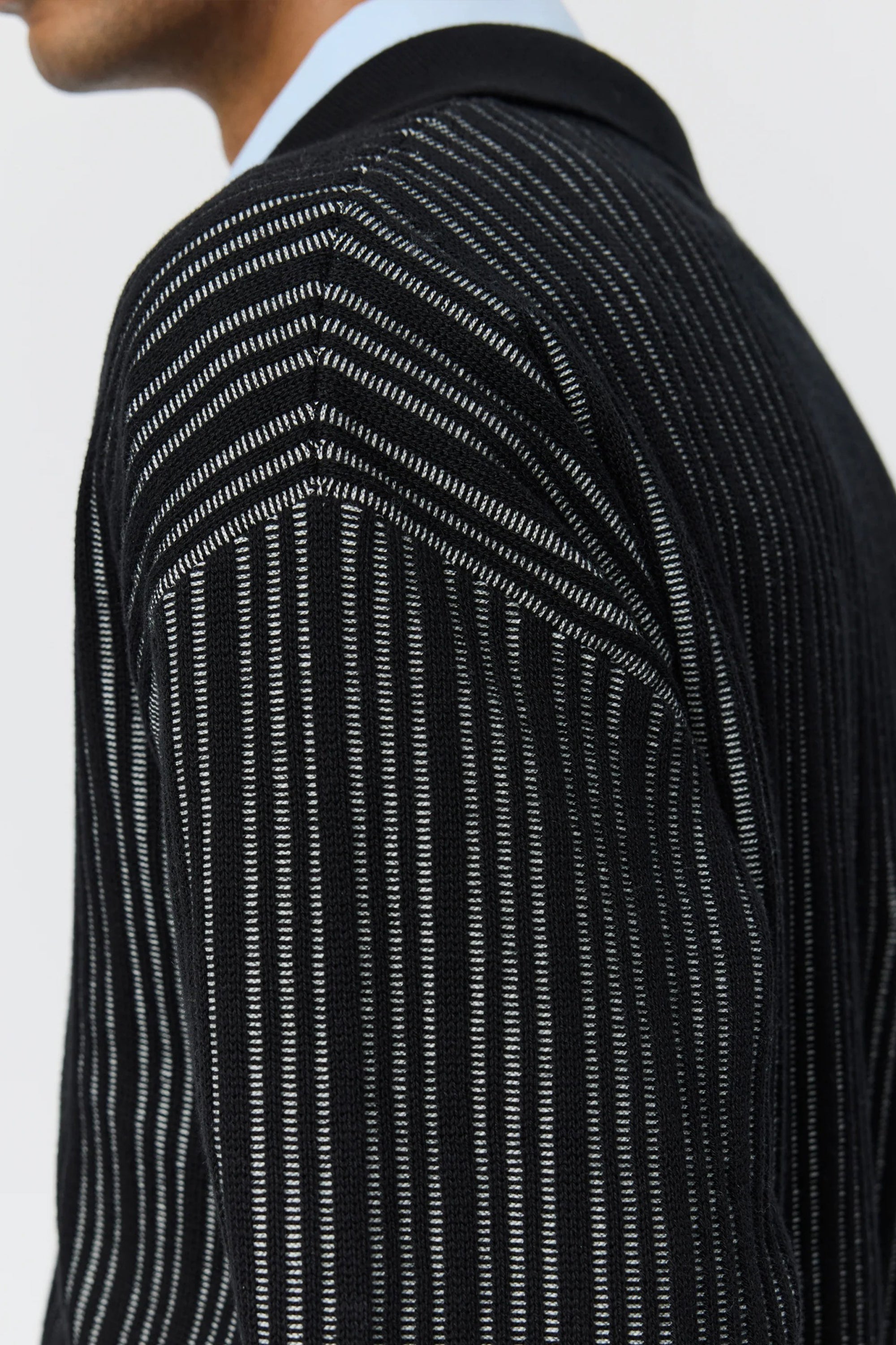 Formal Cardigan Black Stripe_5