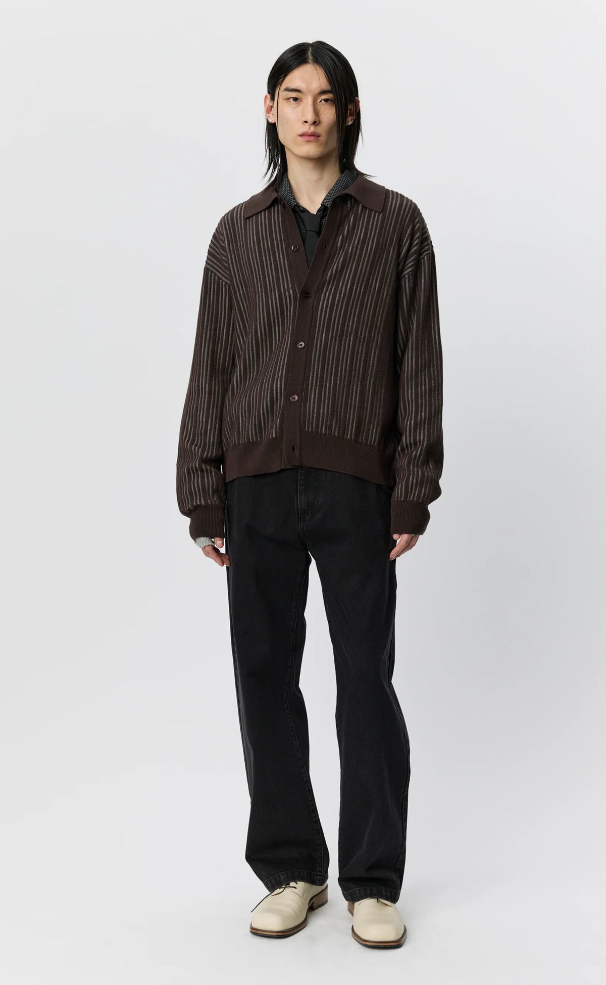 Formal Cardigan Cookie Stripe Rib_1