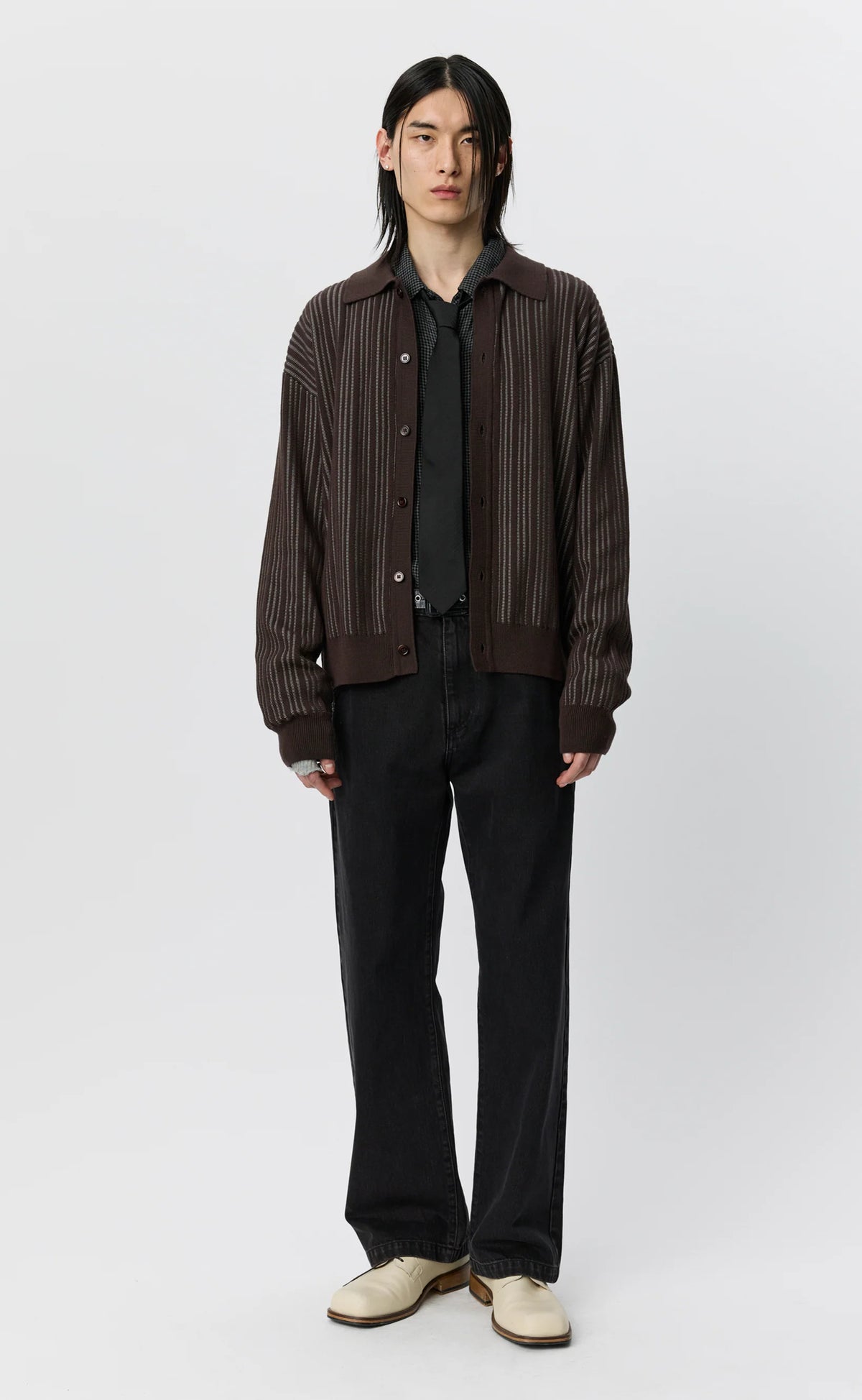 Formal Cardigan Cookie Stripe Rib_2