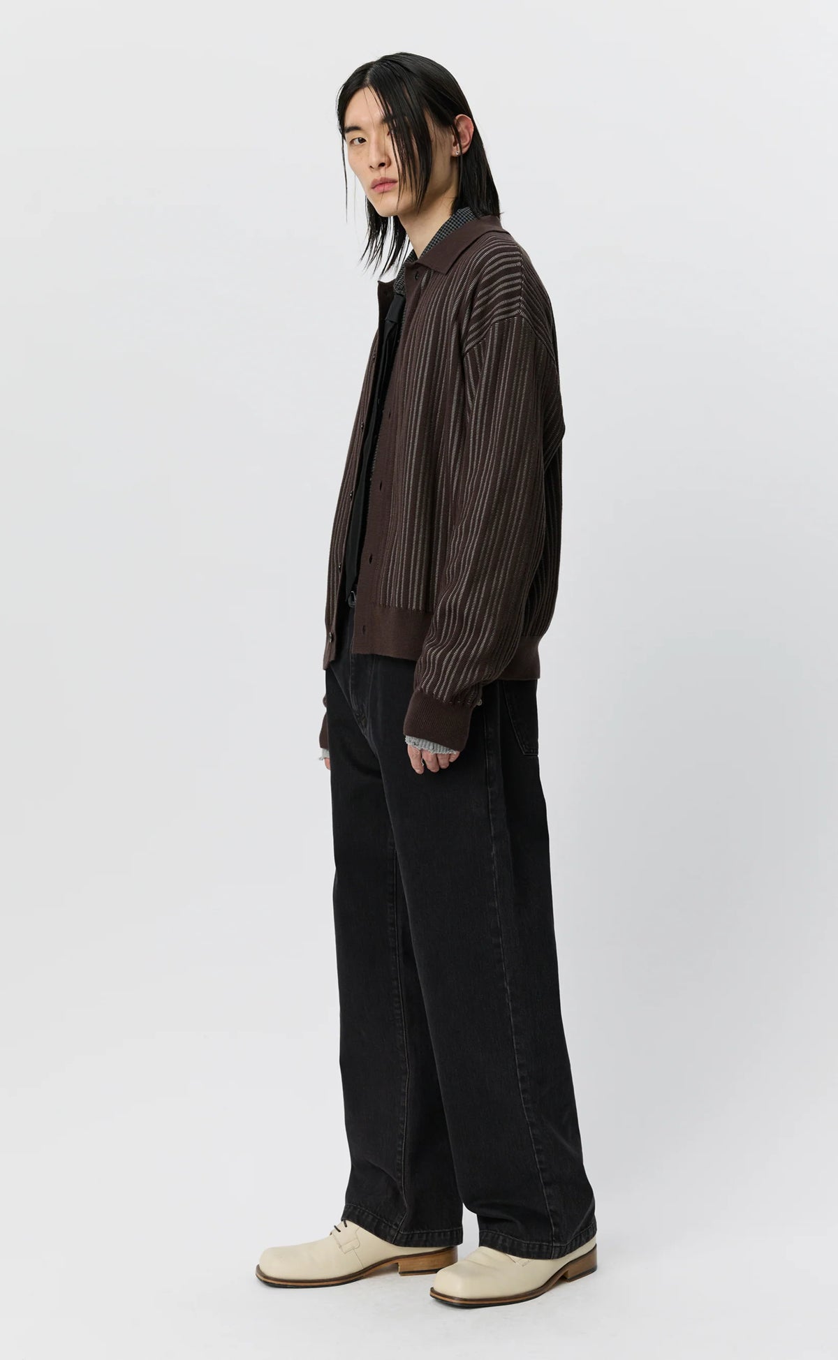 Formal Cardigan Cookie Stripe Rib_3