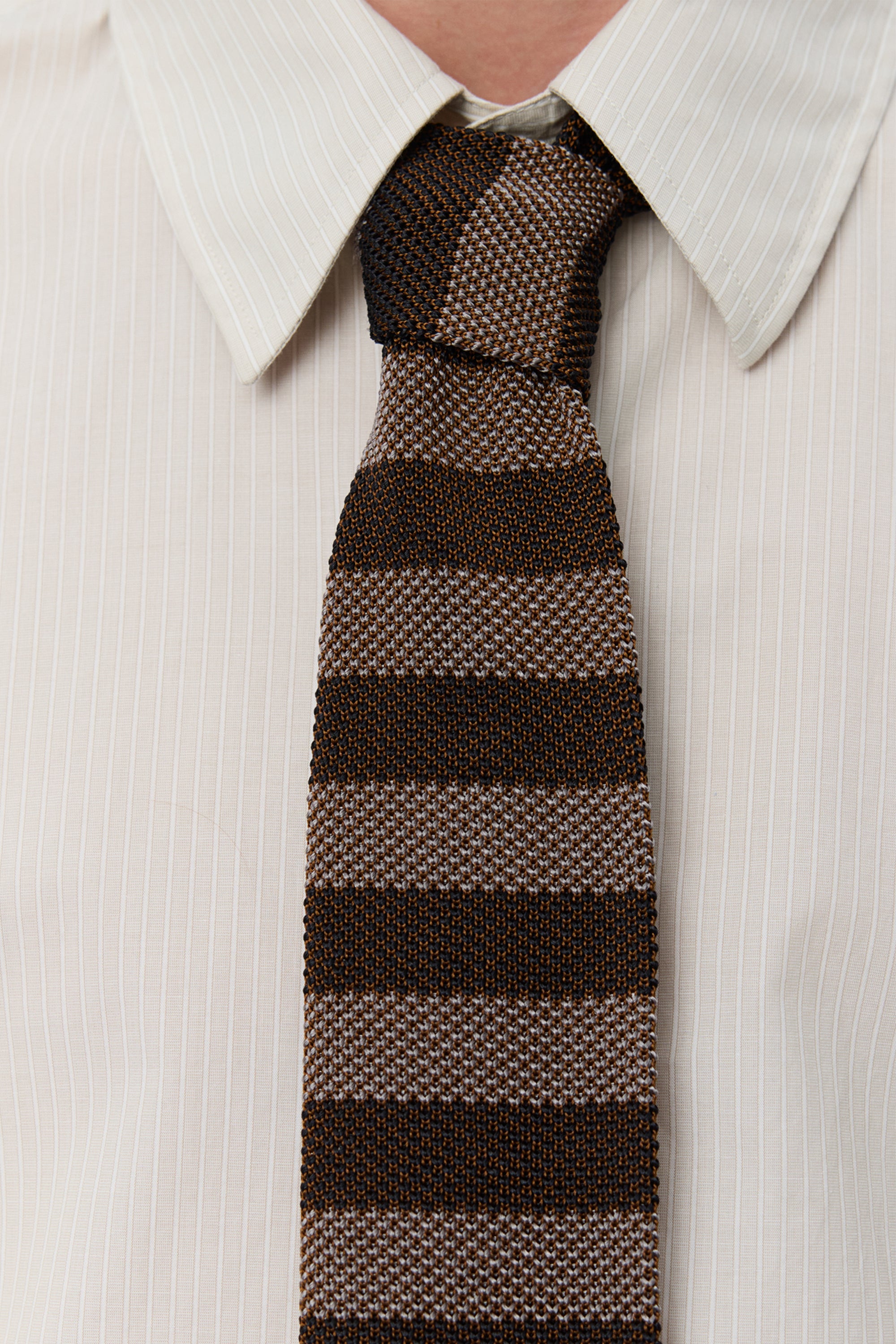 Formal Tie Brown Candy Stripe