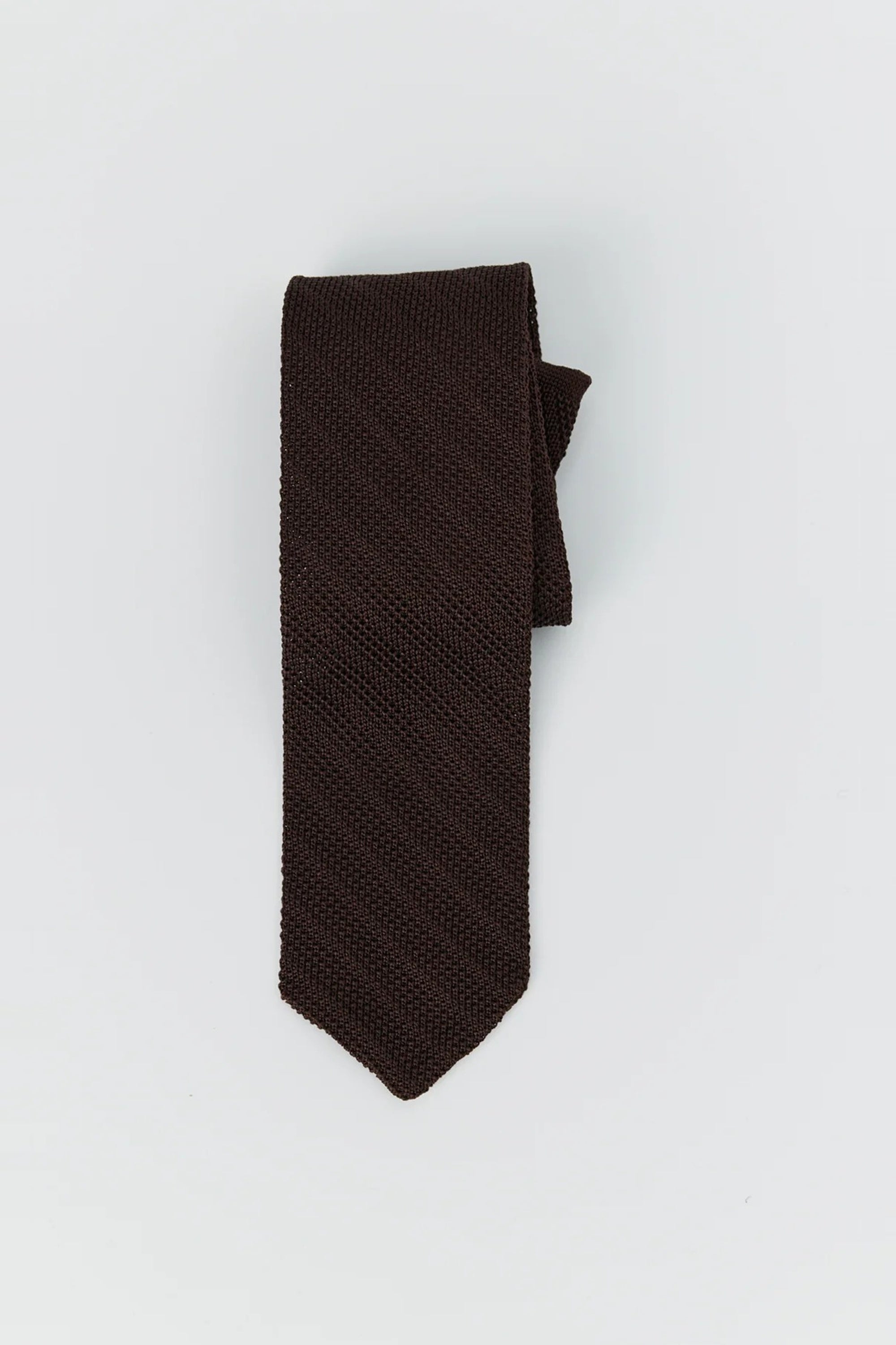 Formal Tie Brown Knitted Stripe_1