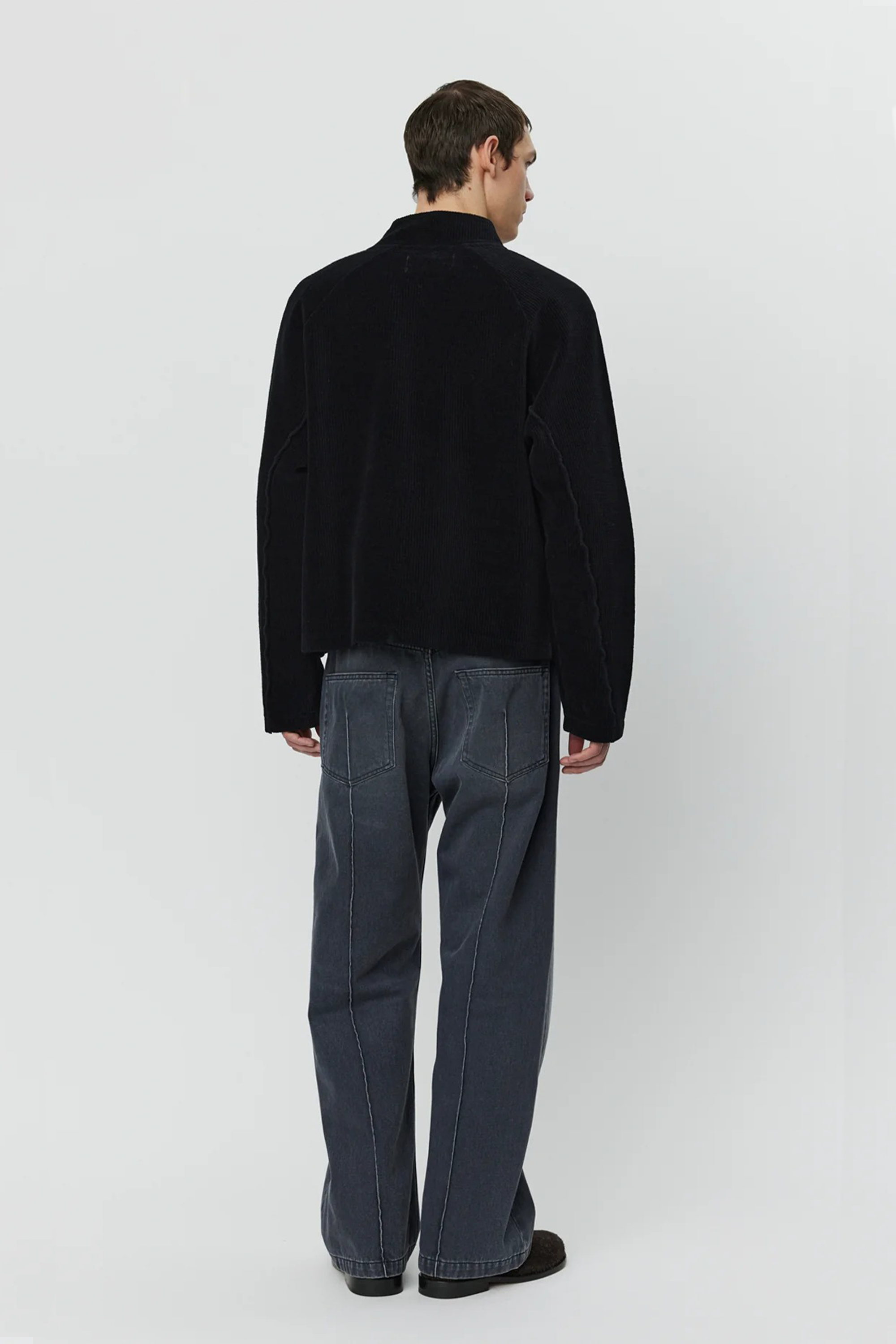 Leisure Zip Up Black Jersey Cord