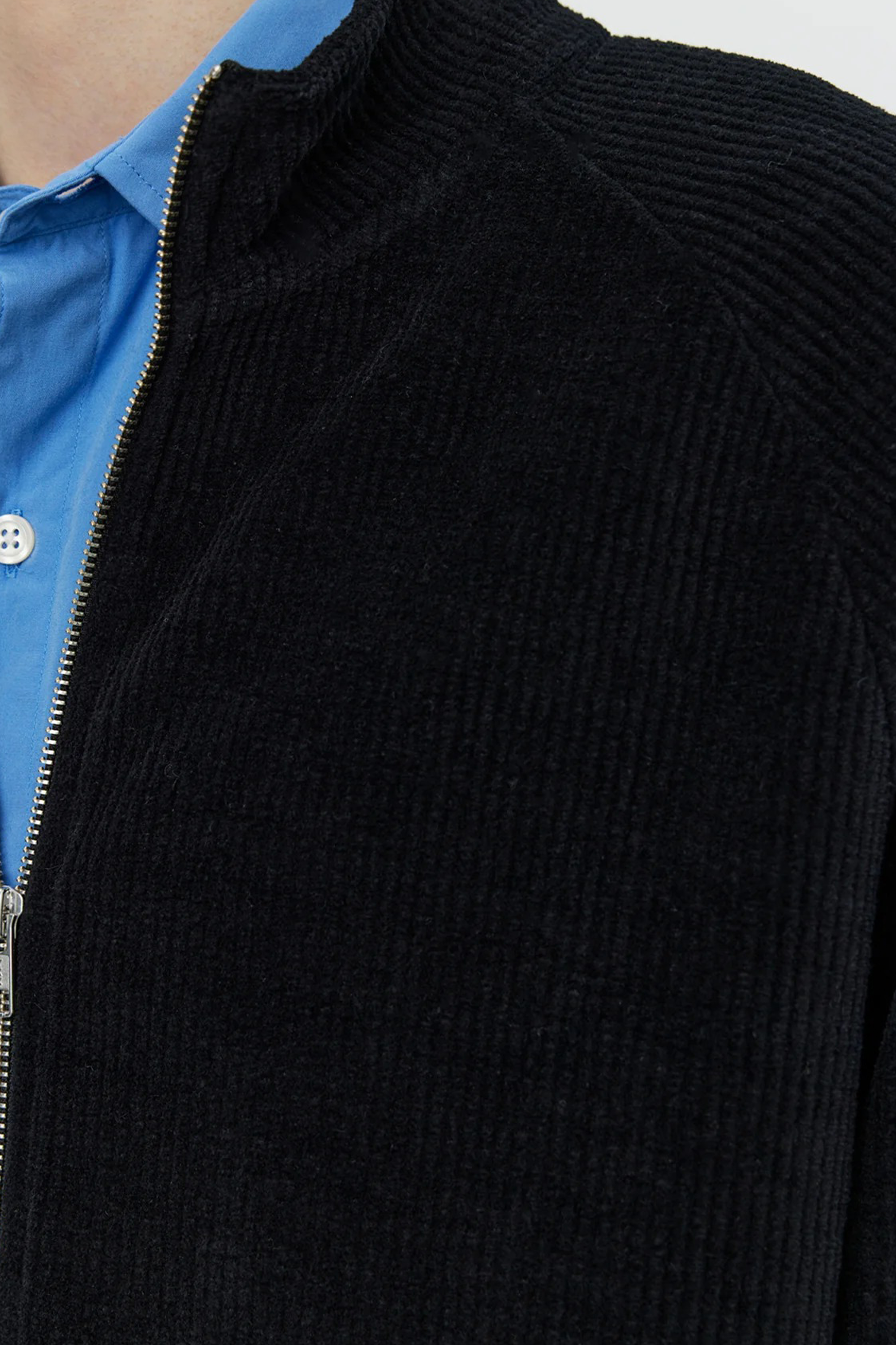 Leisure Zip Up Black Jersey Cord