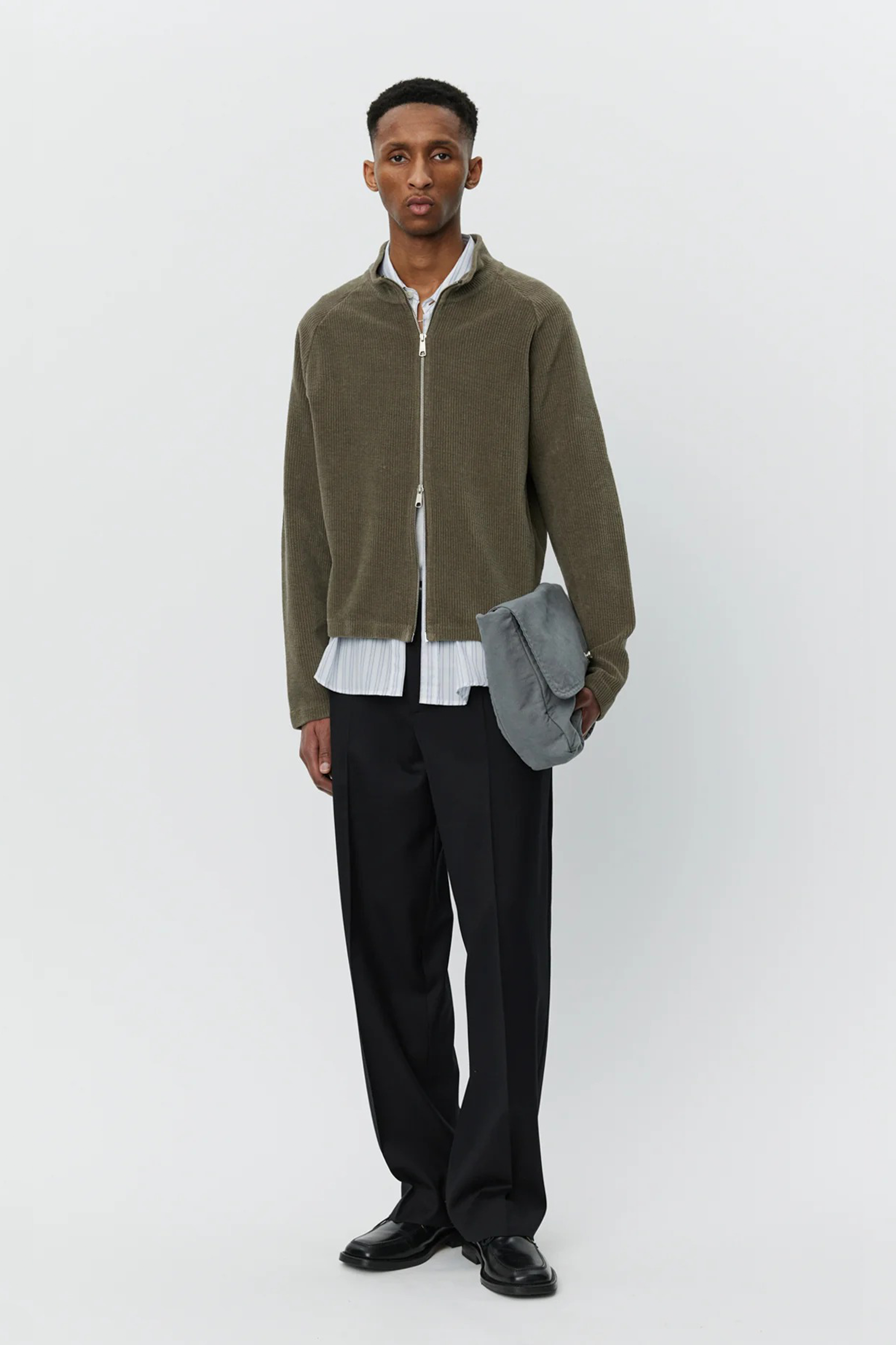 Leisure Zip Up Faded Taupe Jersey Cord