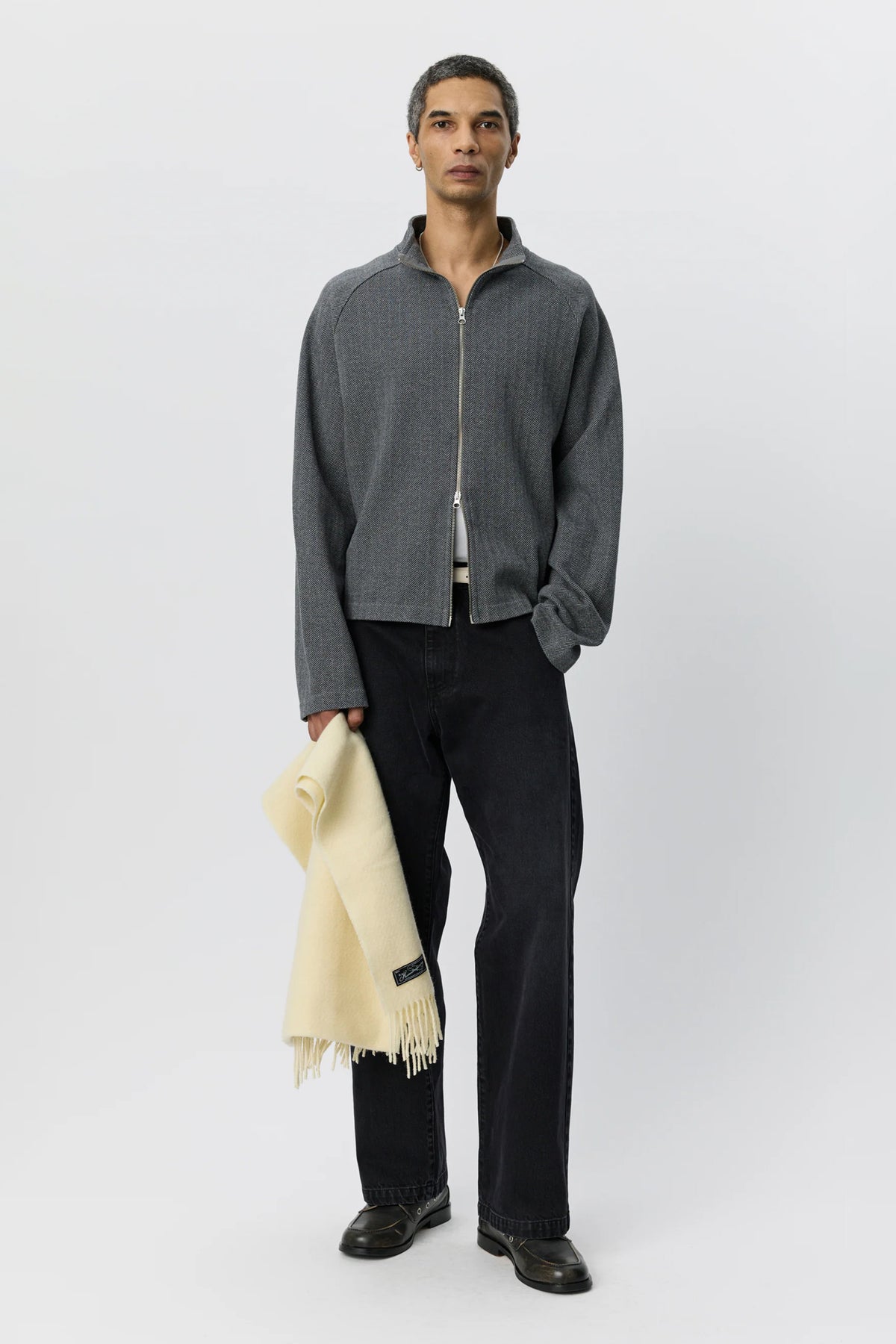 Leisure Zip Up Grey Herringbone