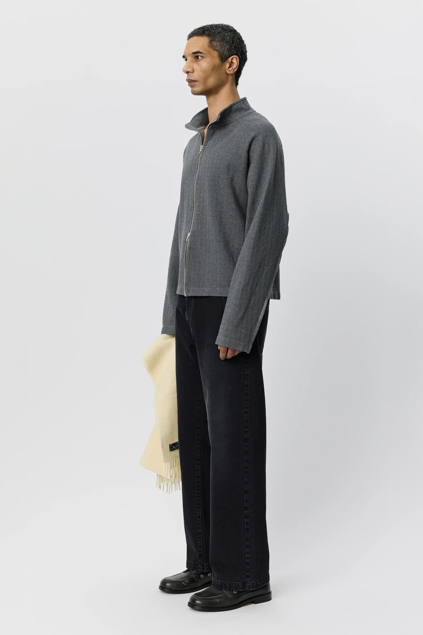 Leisure Zip Up Grey Herringbone_2