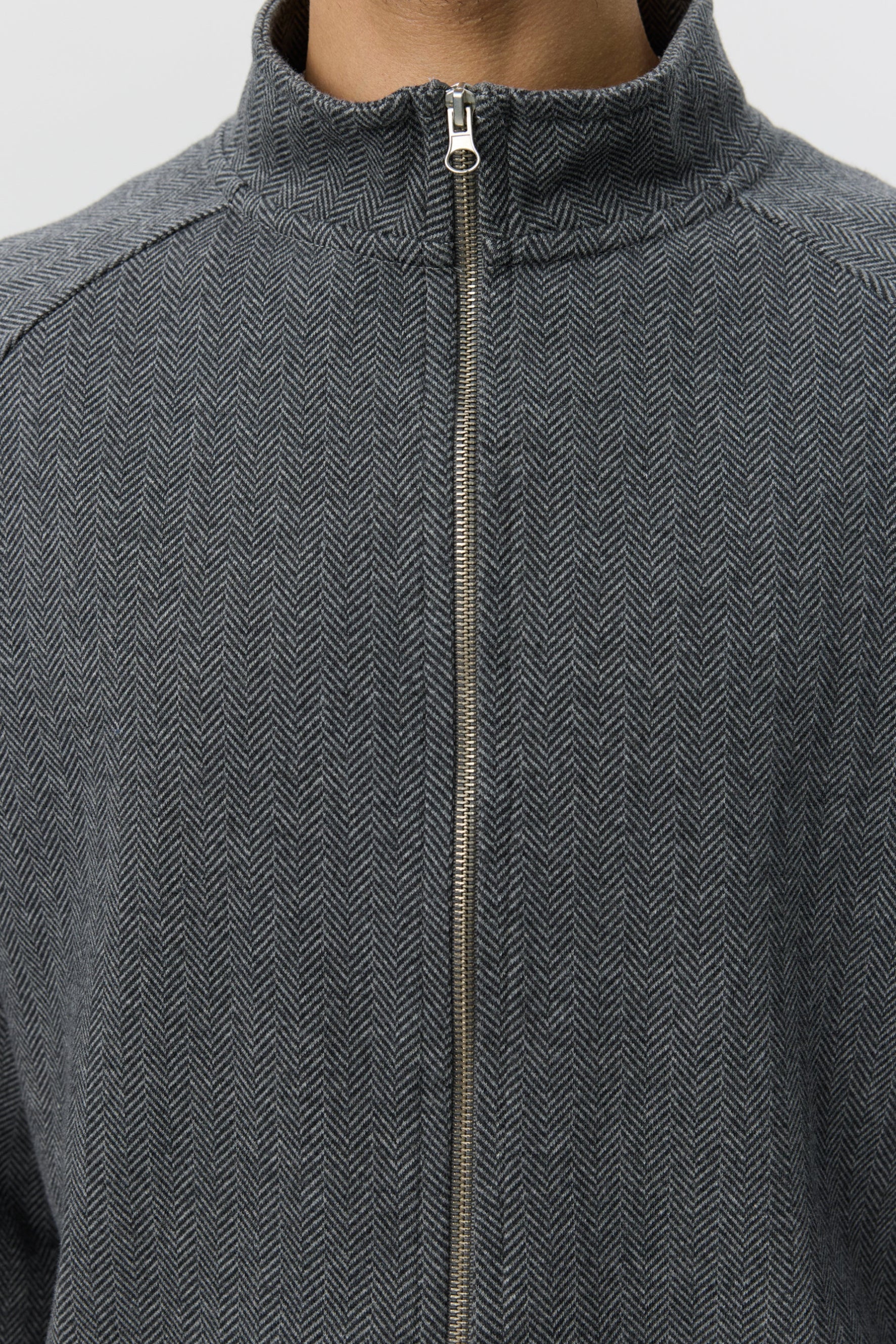 Leisure Zip Up Grey Herringbone_4