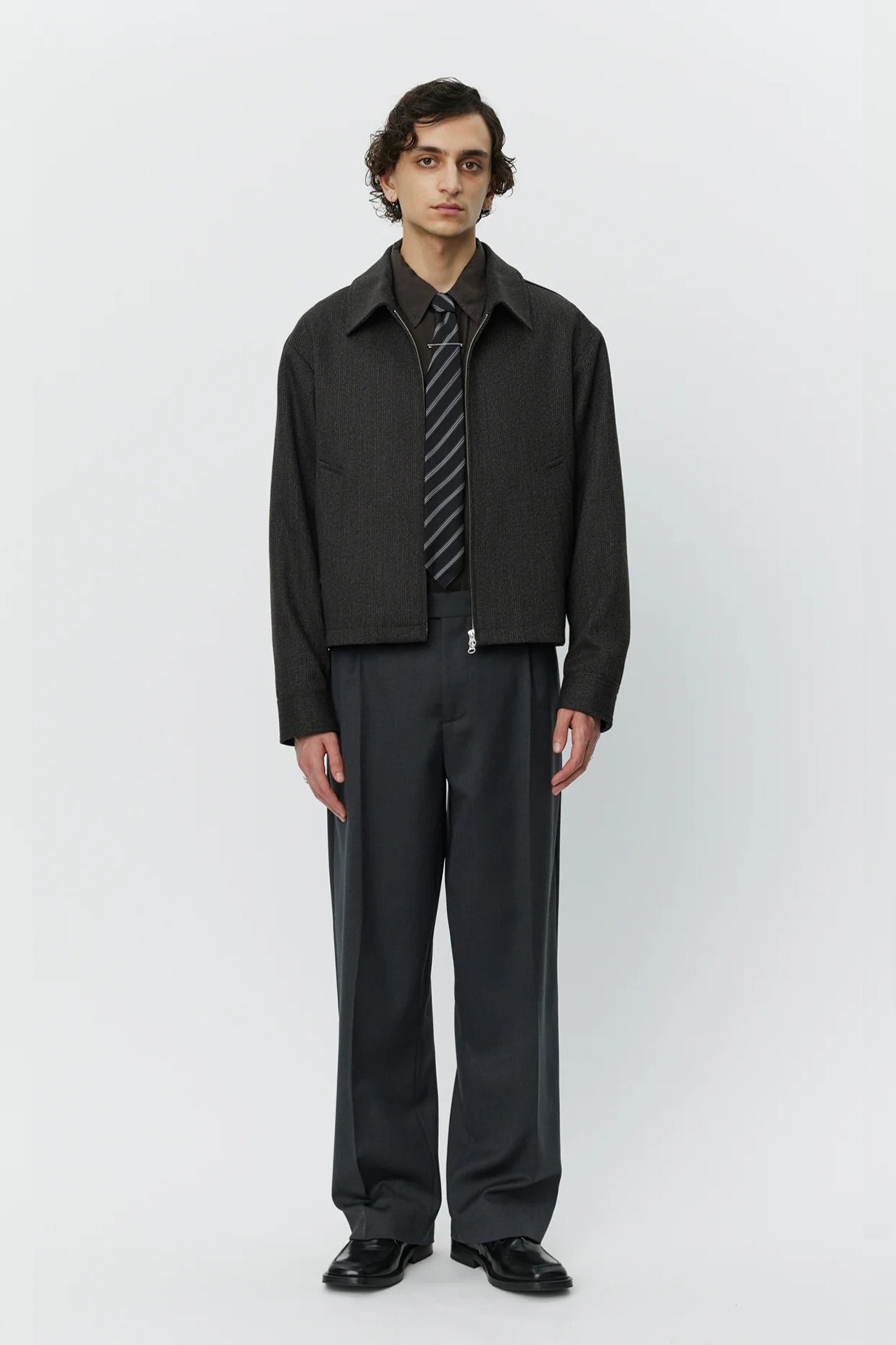 Mail Jacket Brown Melange Stripe_1