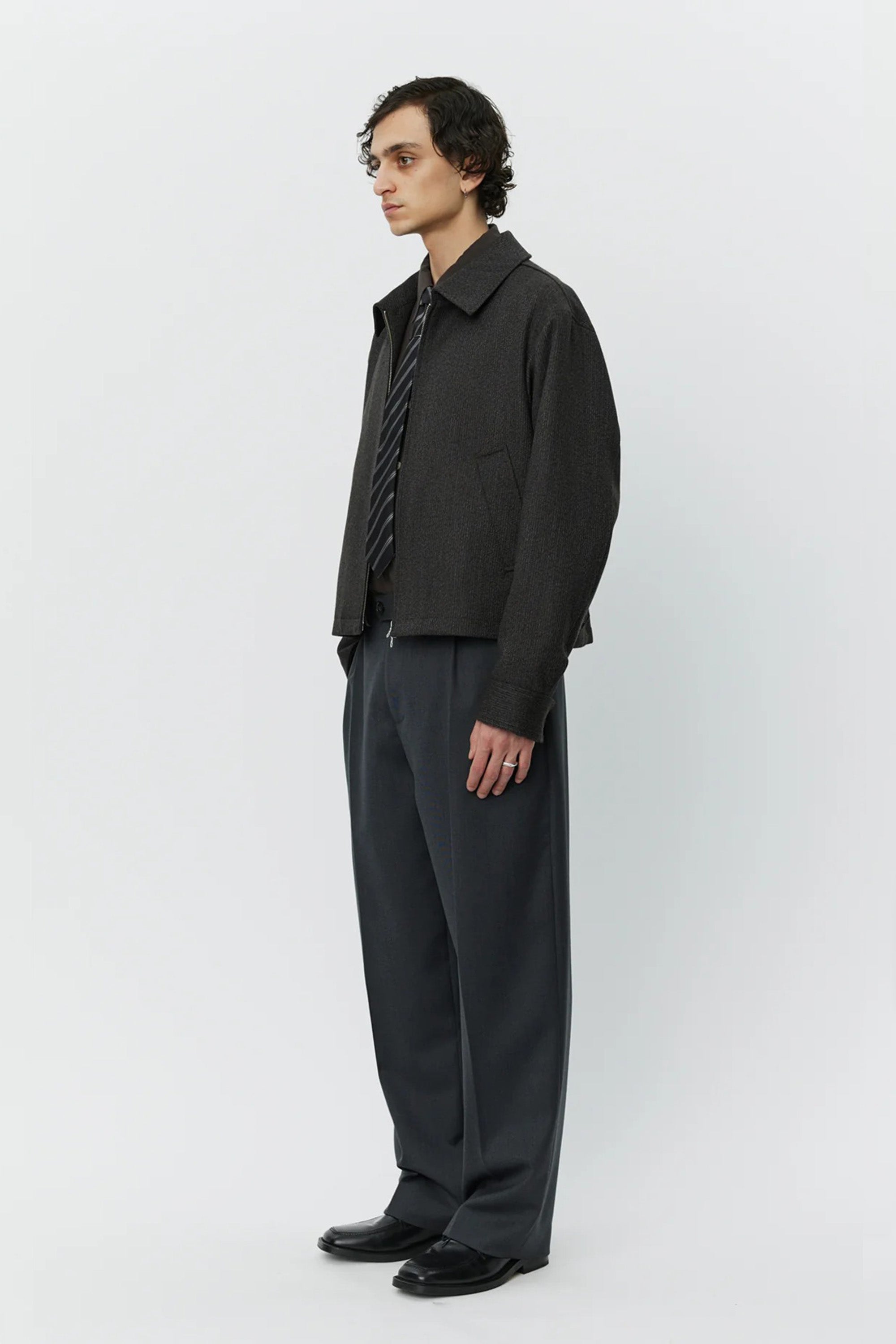 Mail Jacket Brown Melange Stripe