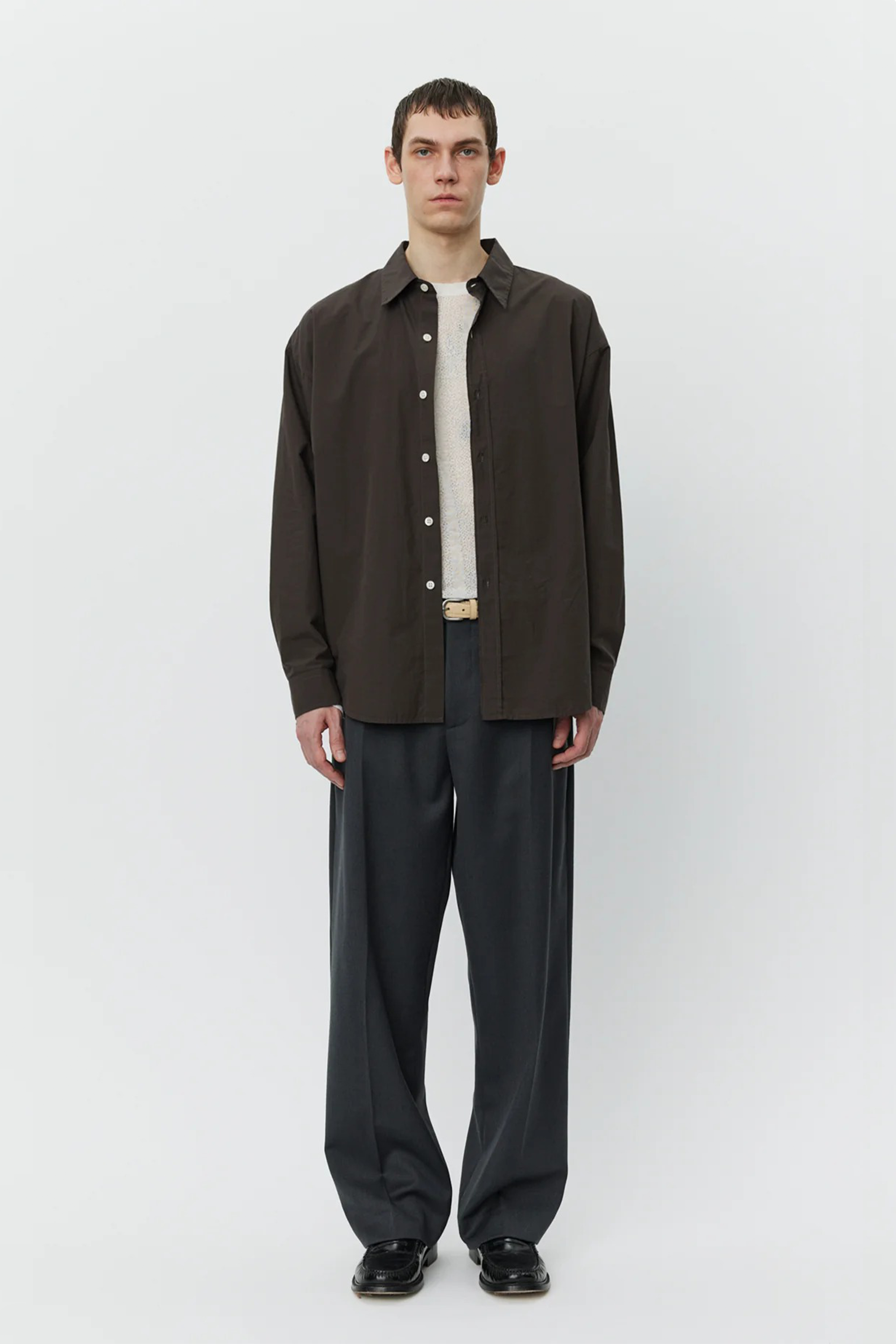 Network Shirt Brown Micro Structure