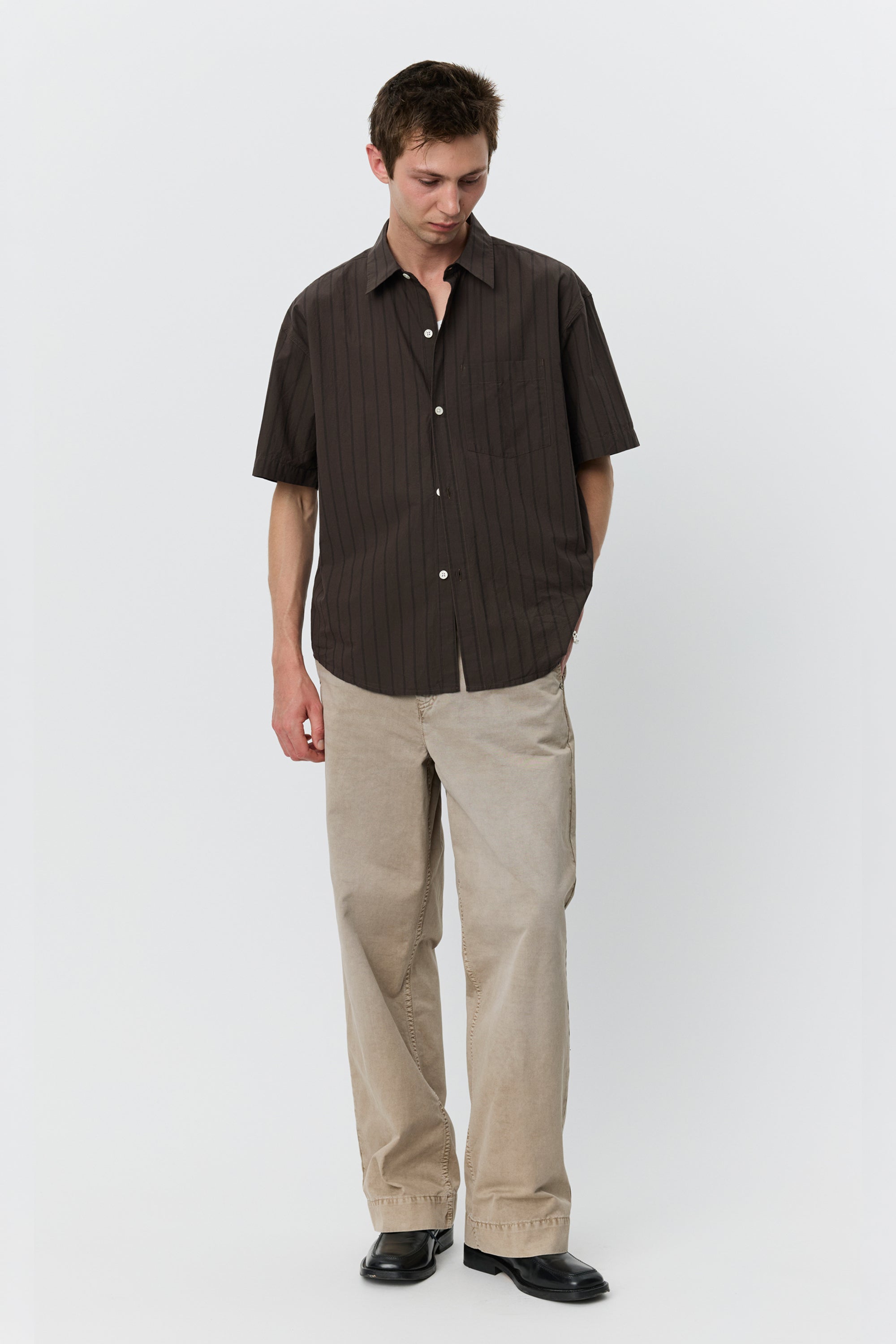 New Input Shirt Dark Brown Triple Stripe_2