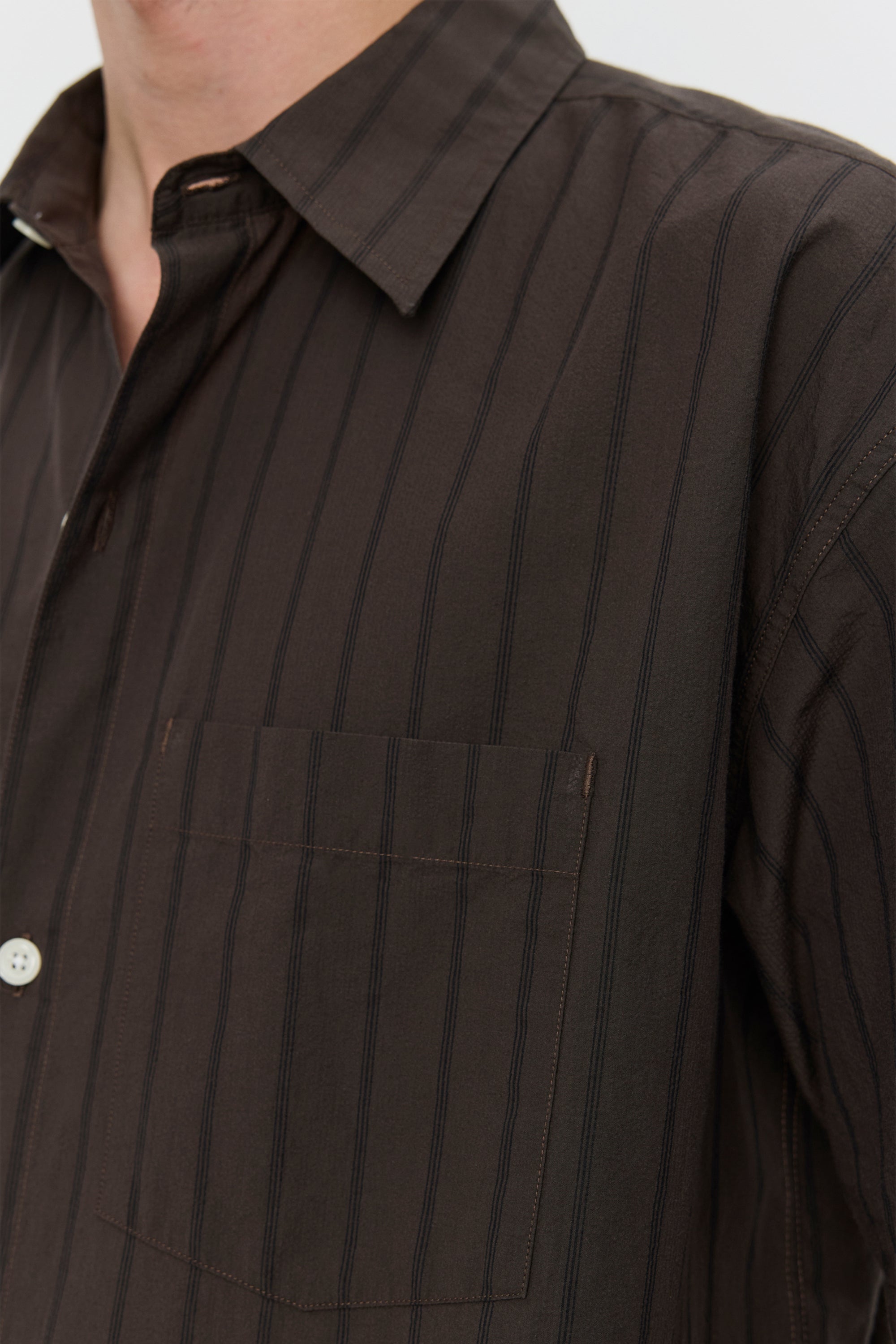 New Input Shirt Dark Brown Triple Stripe_4