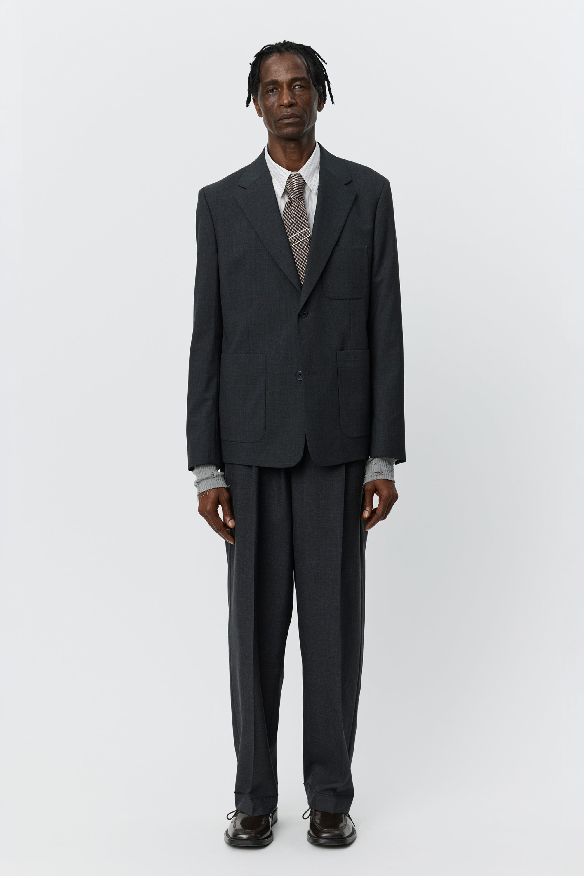 Patch Pocket Blazer Grey Wool_1