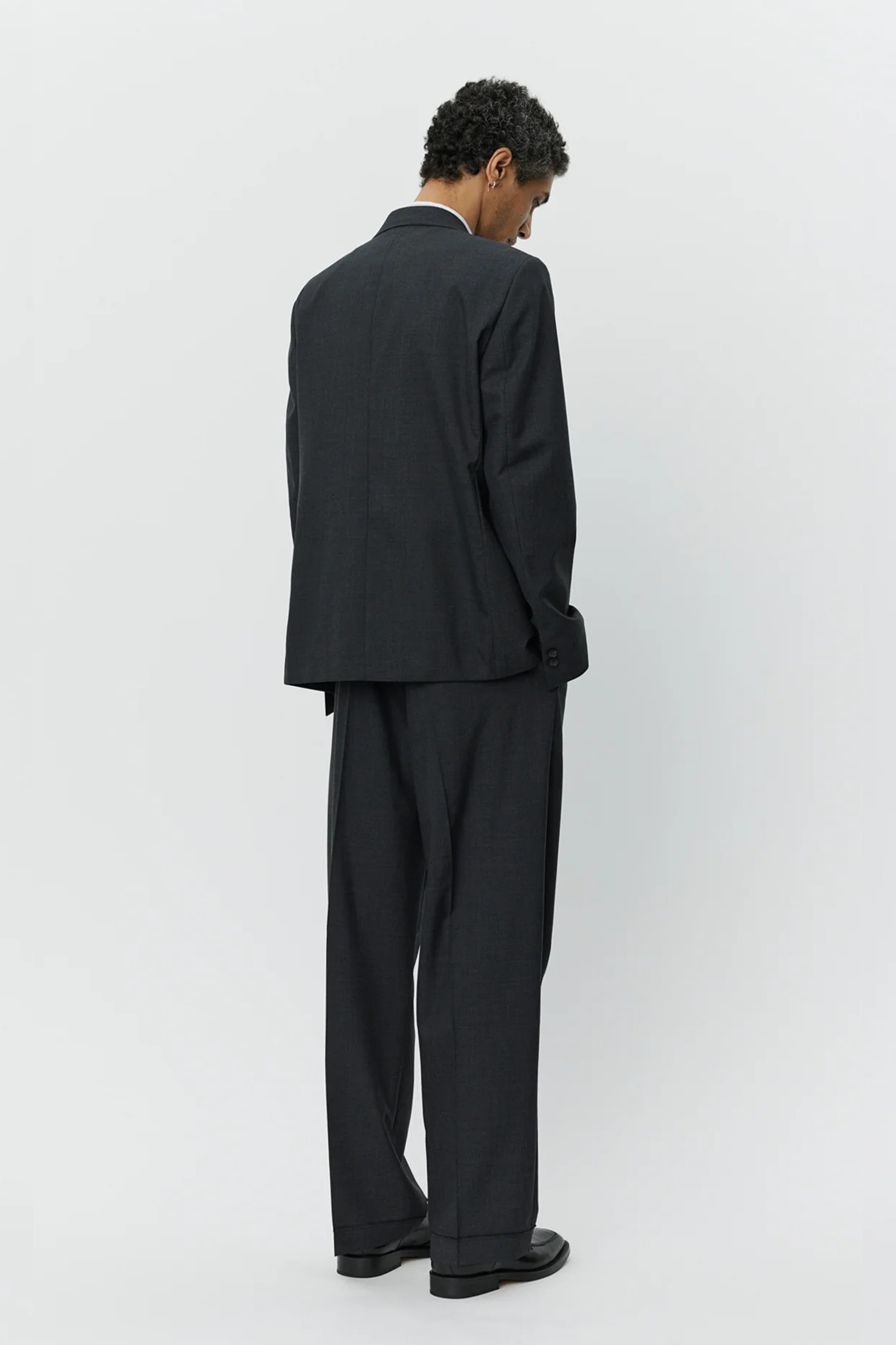 Patch Pocket Blazer Grey Worsted Wool