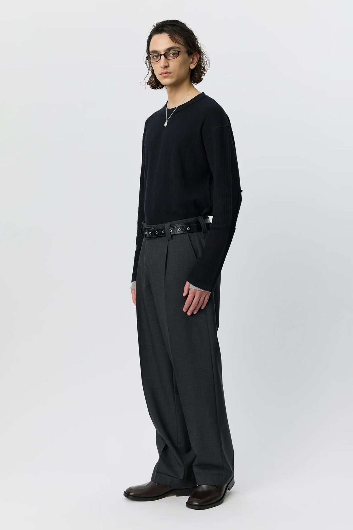 Patch Trousers Dark Grey Dry Wool_3