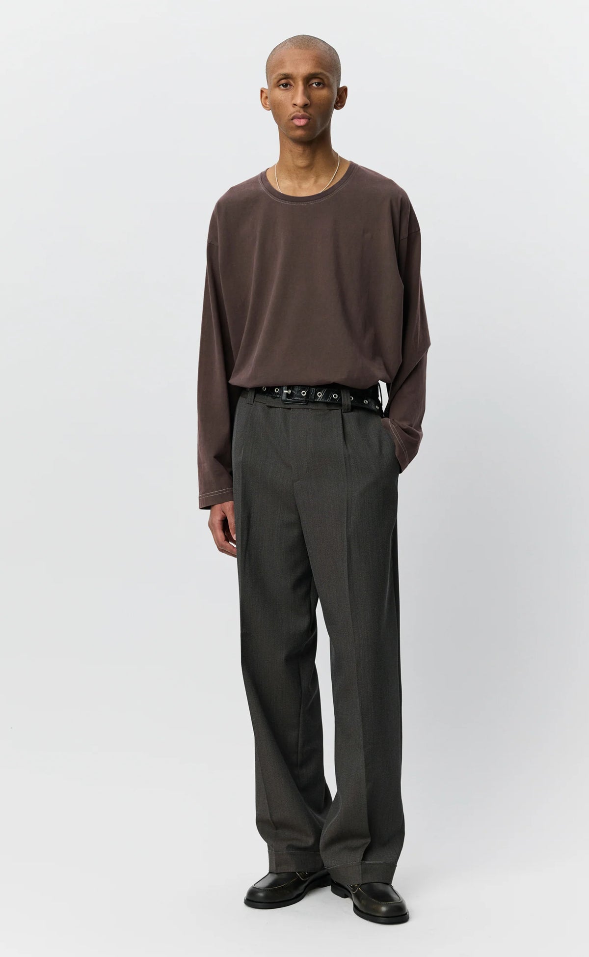 Patch Trousers Taupe Wool Twill_1