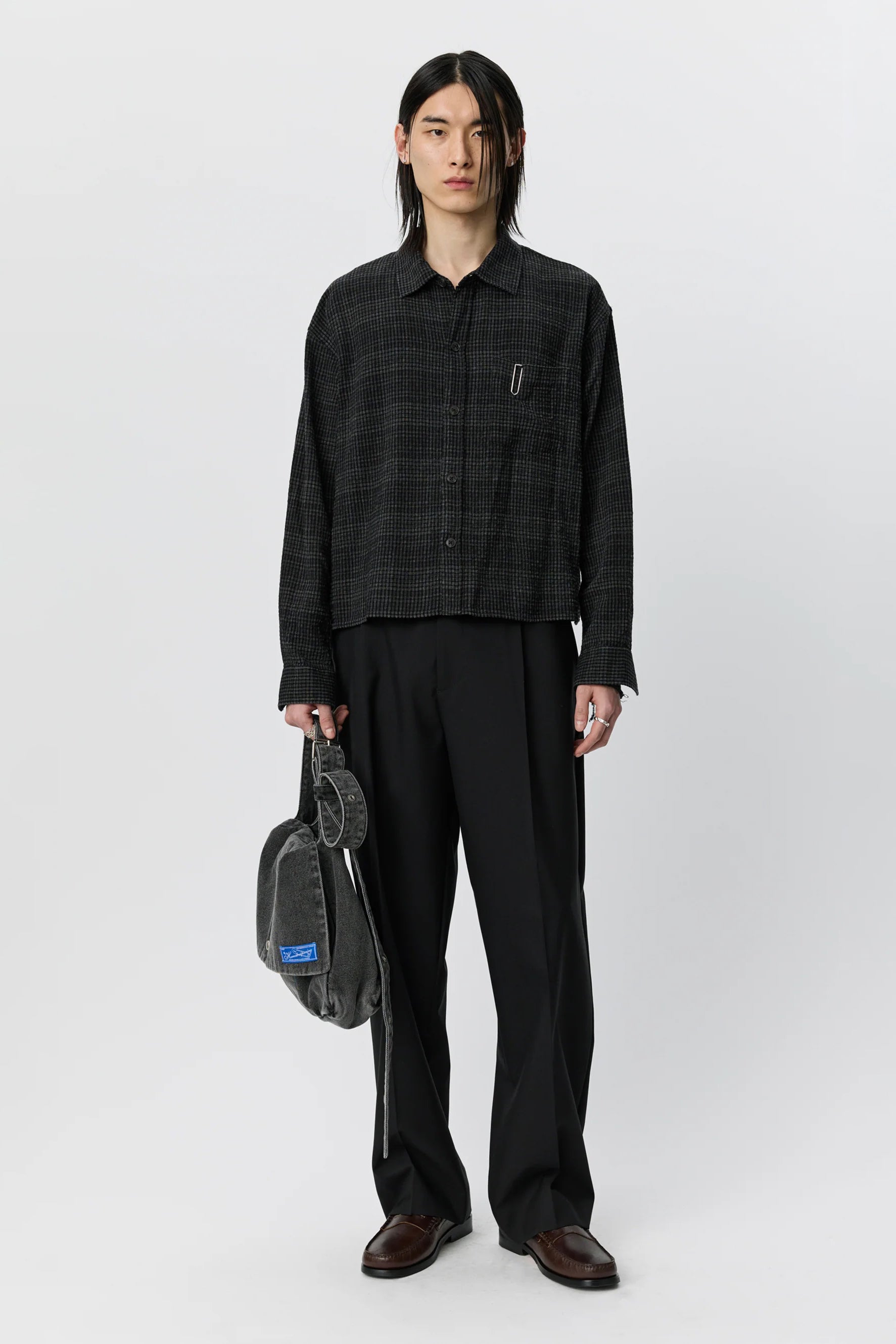 Priority Shirt Overdyed Black Check_1