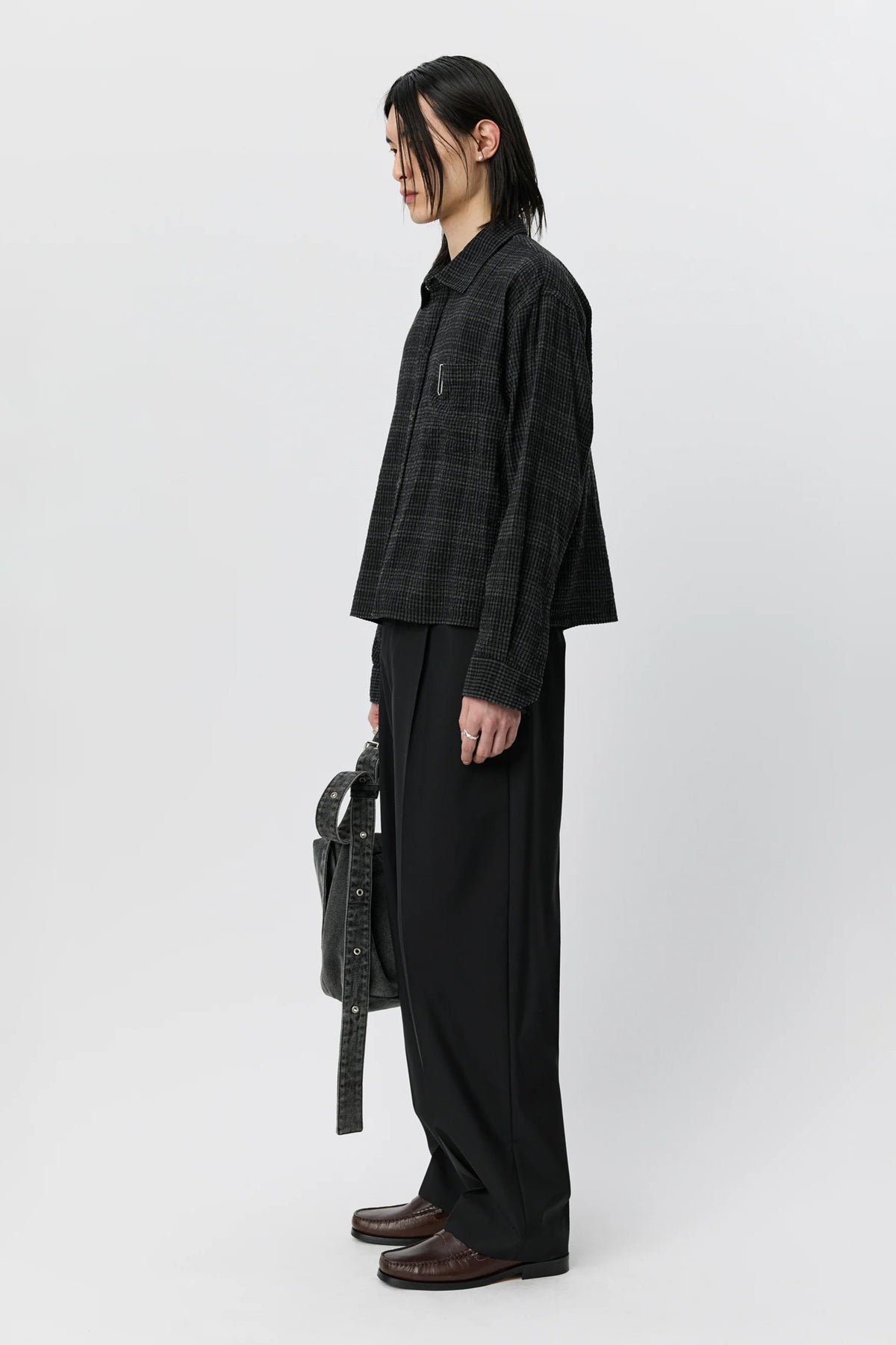 Priority Shirt Overdyed Black Check_2