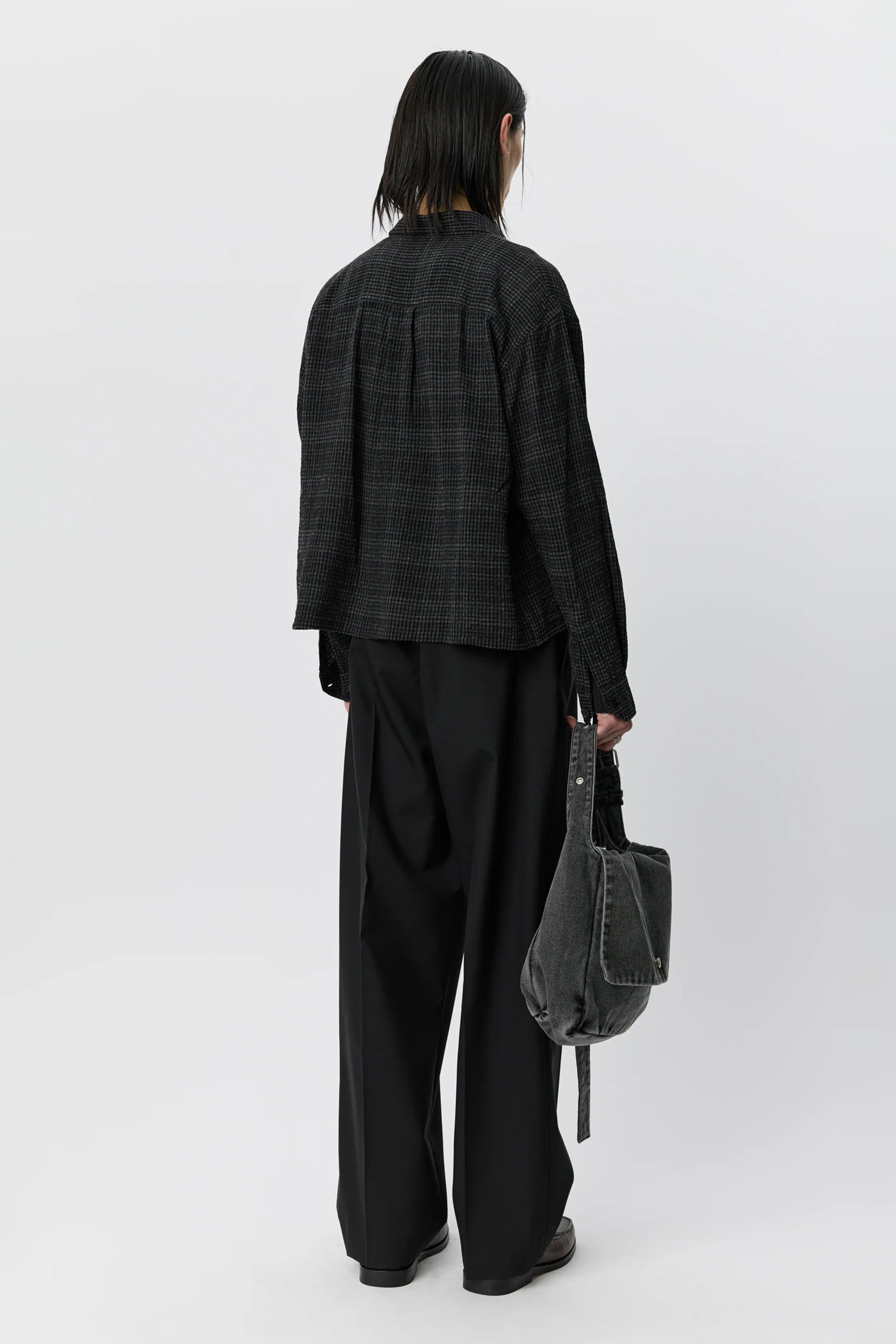 Priority Shirt Overdyed Black Check_3
