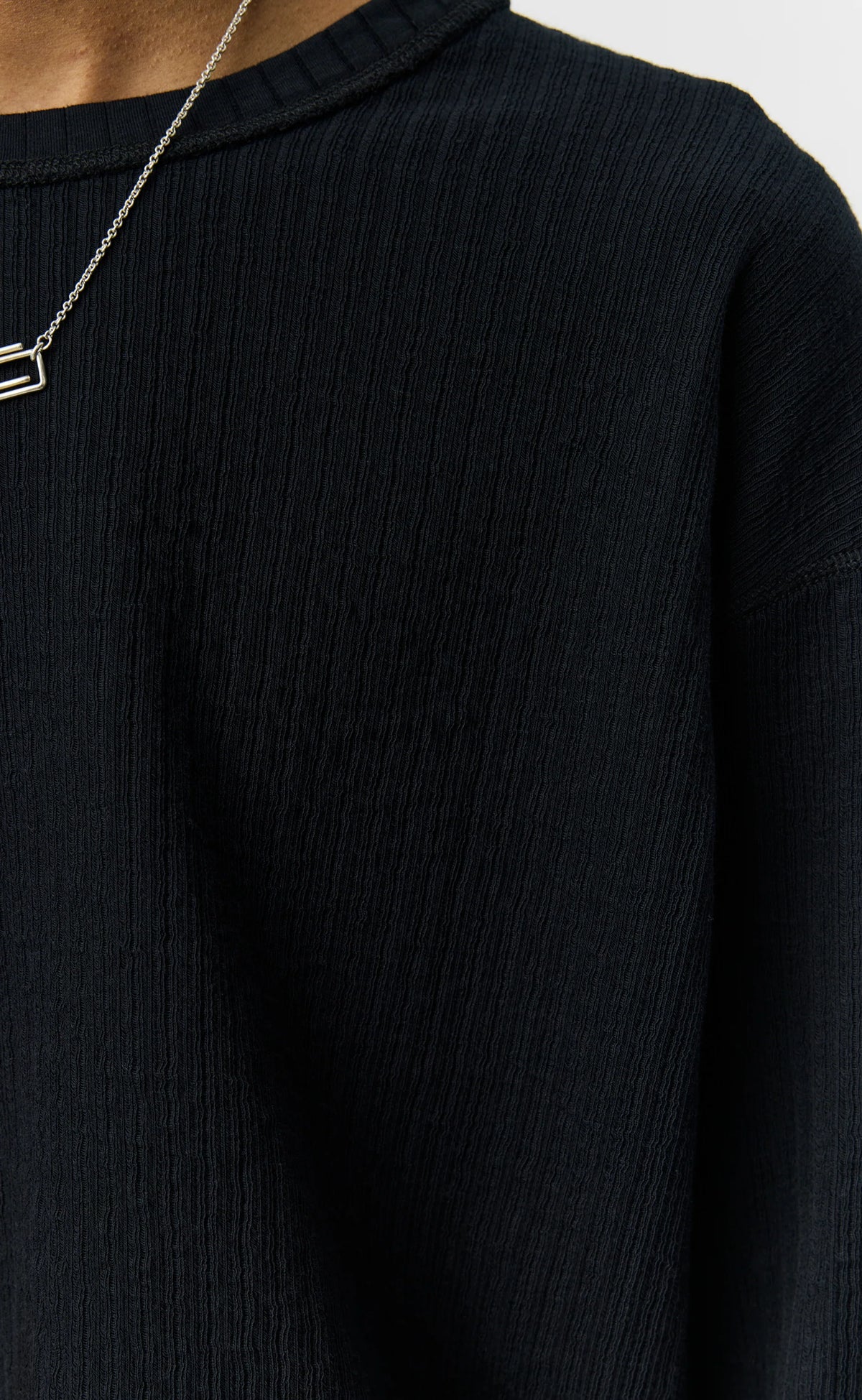 Reverse Rib Sweater Black_5