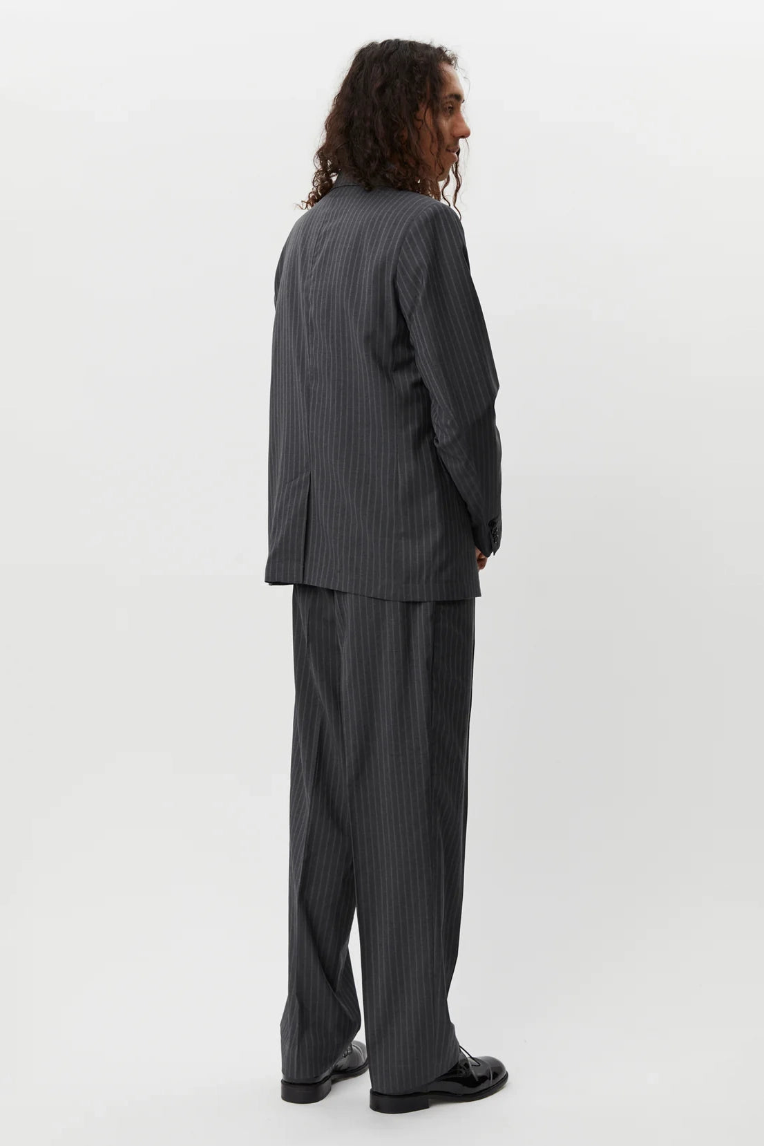 Single Breasted Blazer Grey Pintripe_4