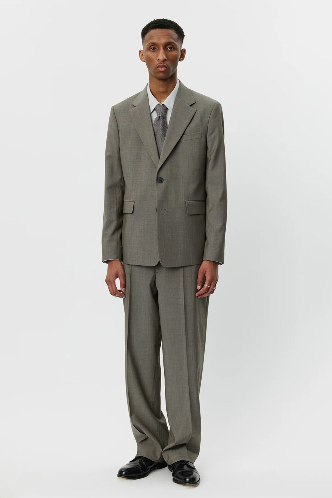 Single Breasted Blazer Light Taupe Wool