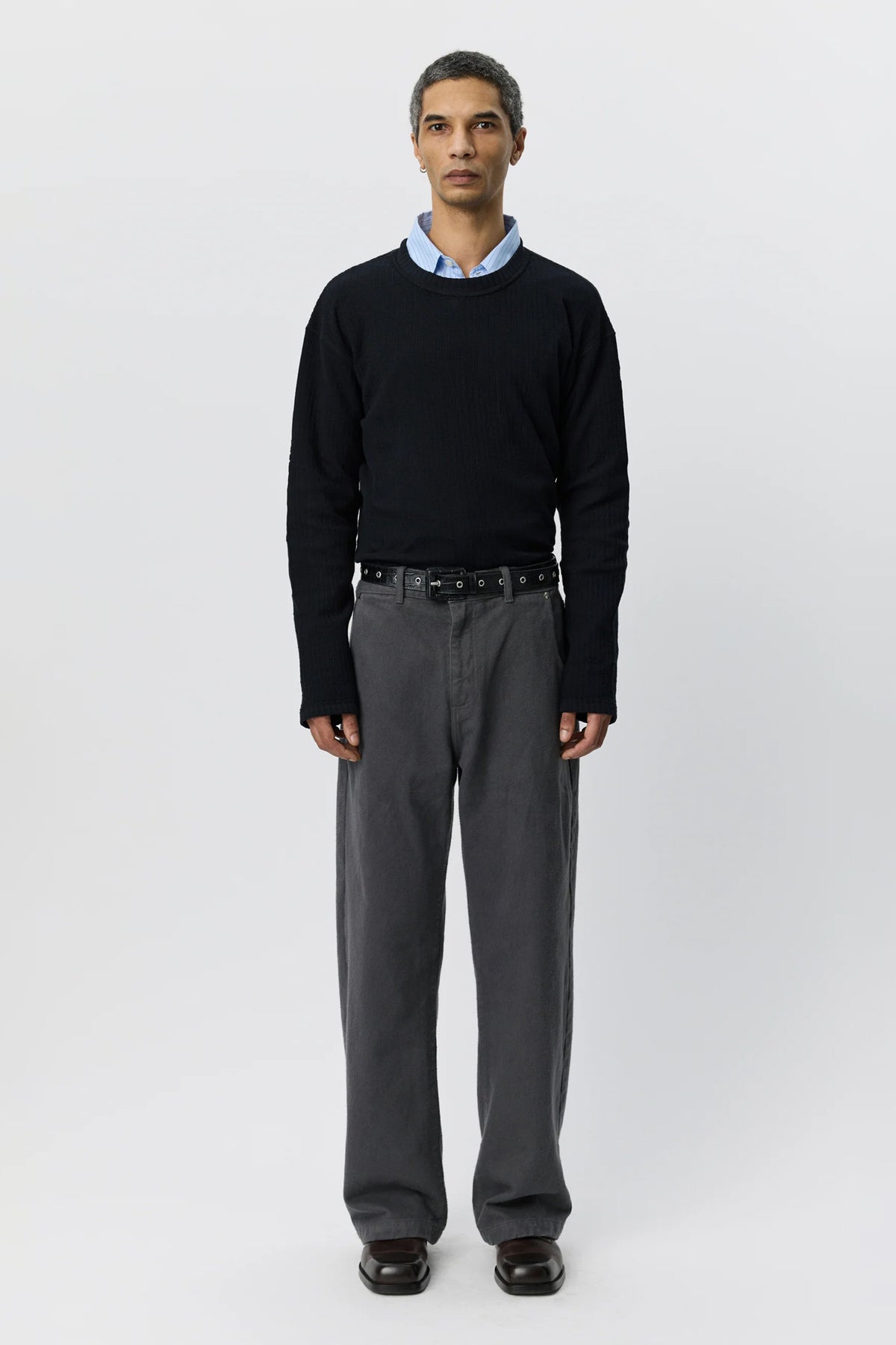 Straight Cut Jeans Brushed Gull Twill_1