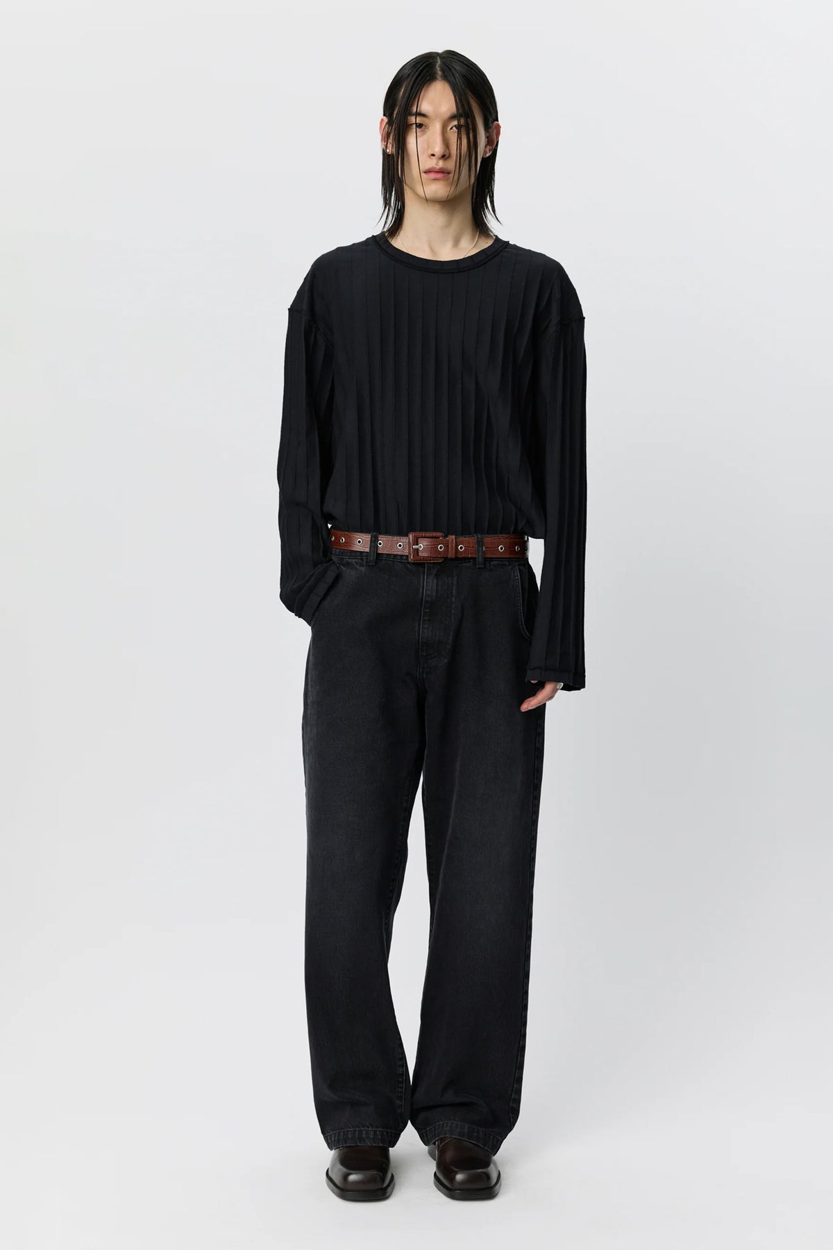 Straight Cut Jeans Faded Black