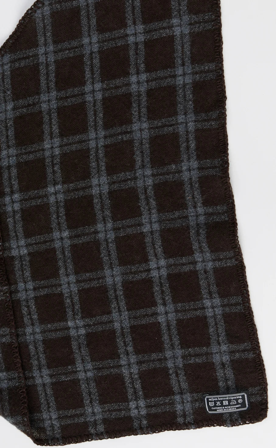 Triangle Scarf Brown Grey Check_3