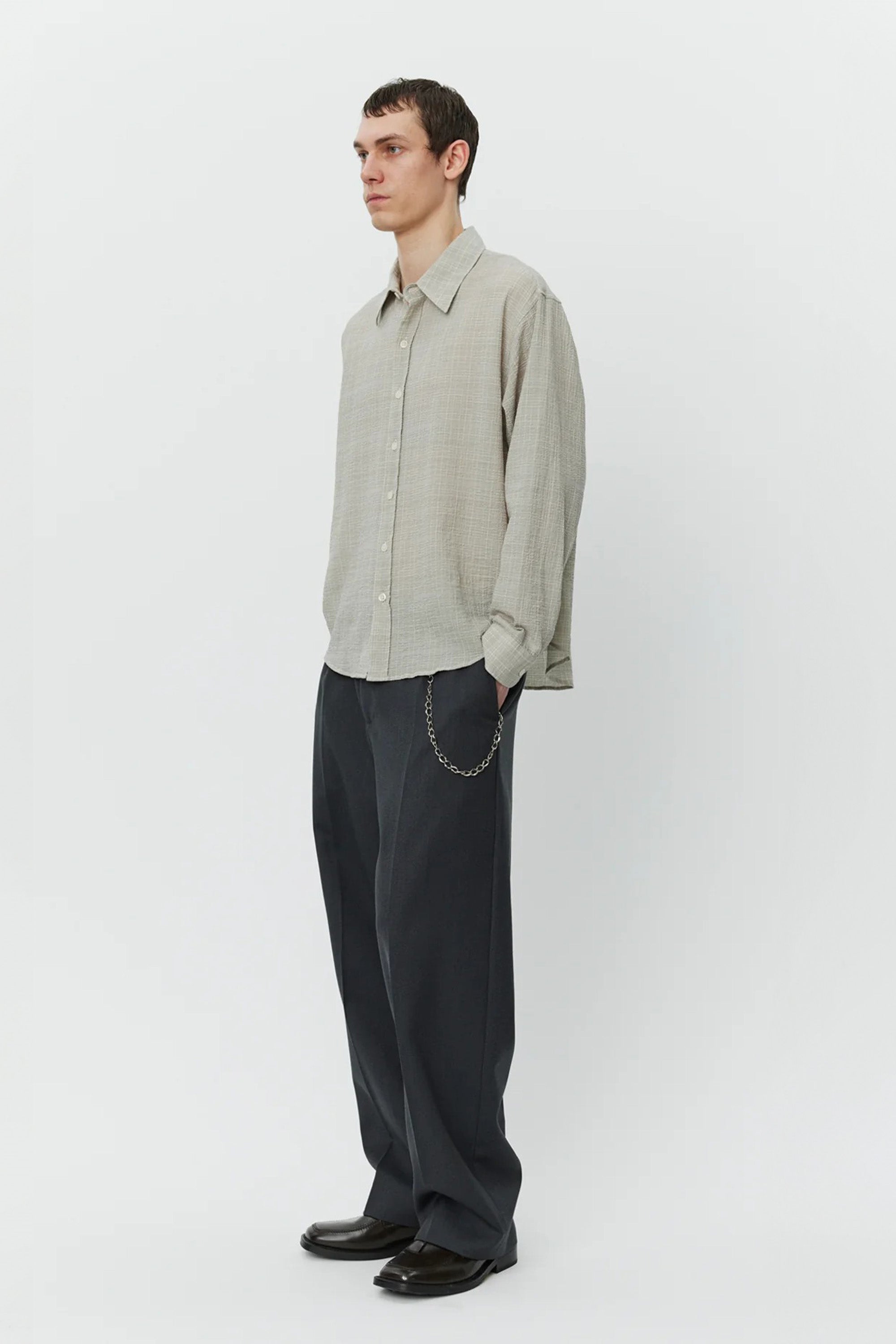 Vacation Shirt Chalk Seersucker Check