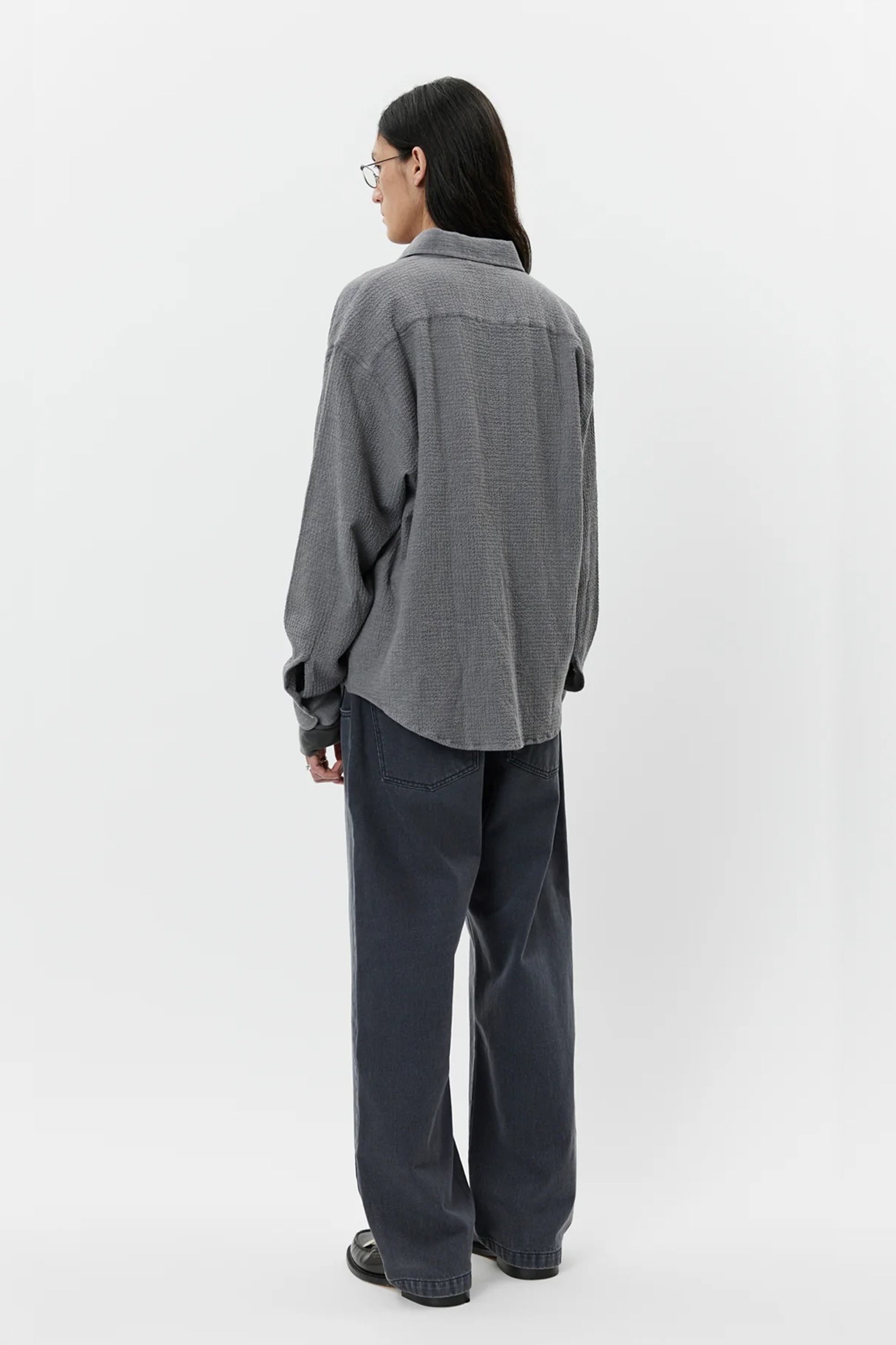 Vacation Shirt Pavement Grey Seersucker