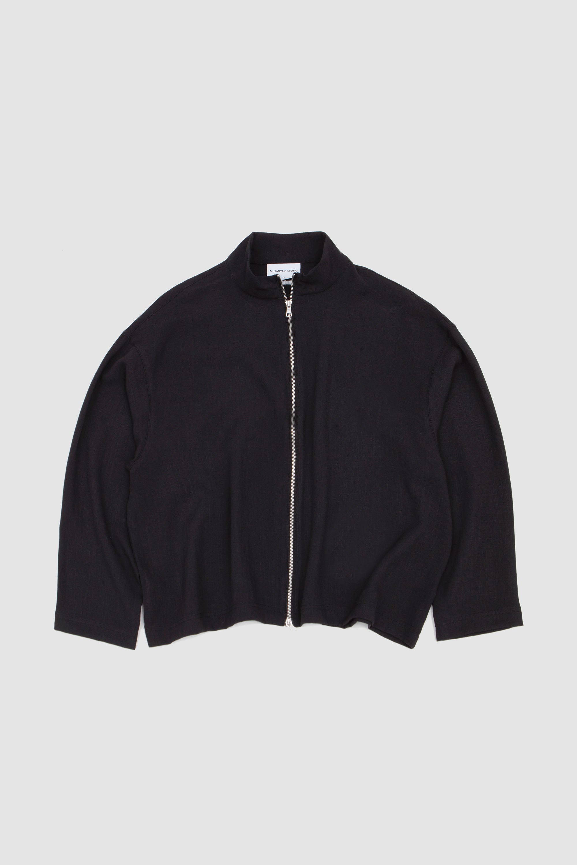Drape Slub Track Jacket Black