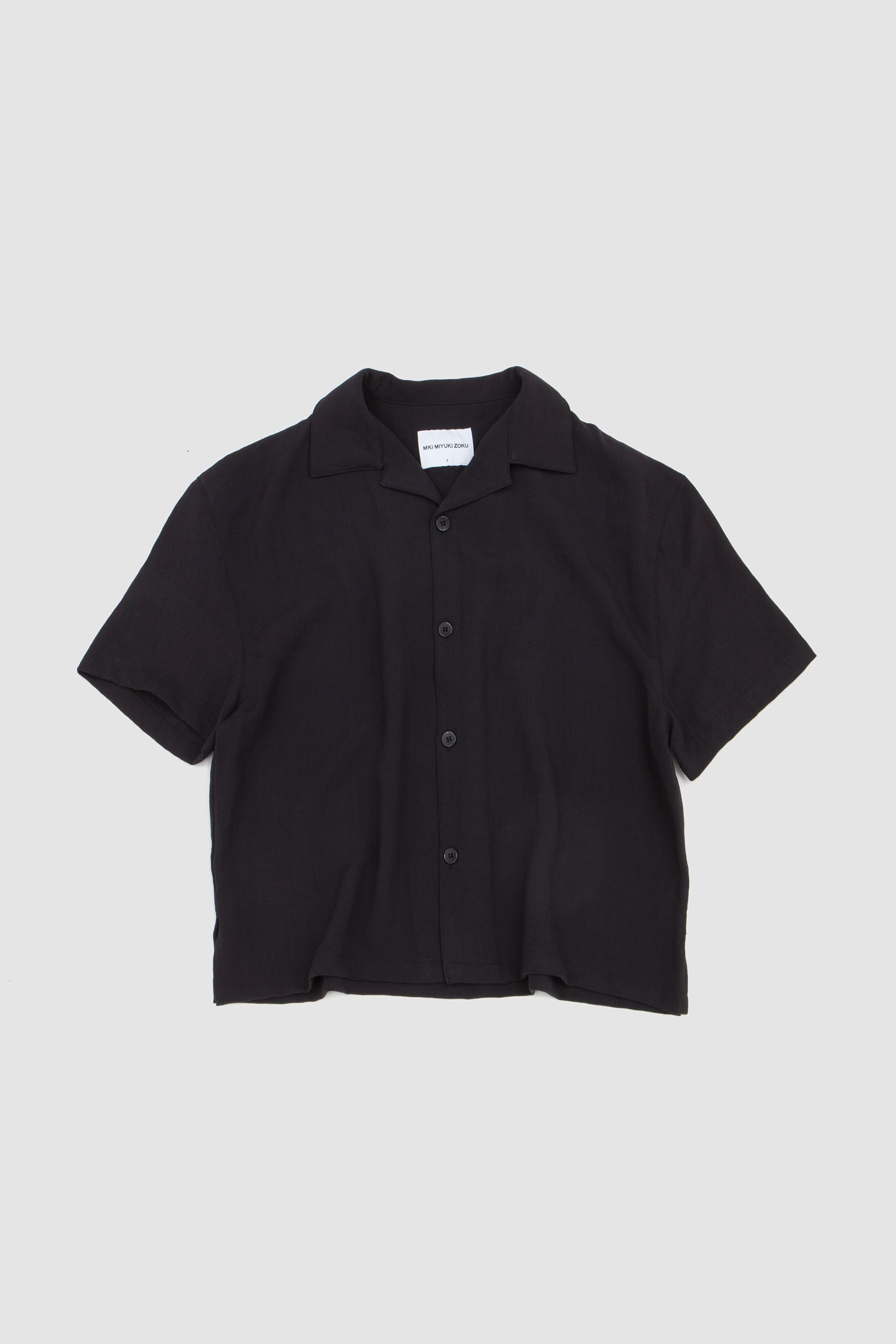 Drape Slub Vacation Shirt Black_1