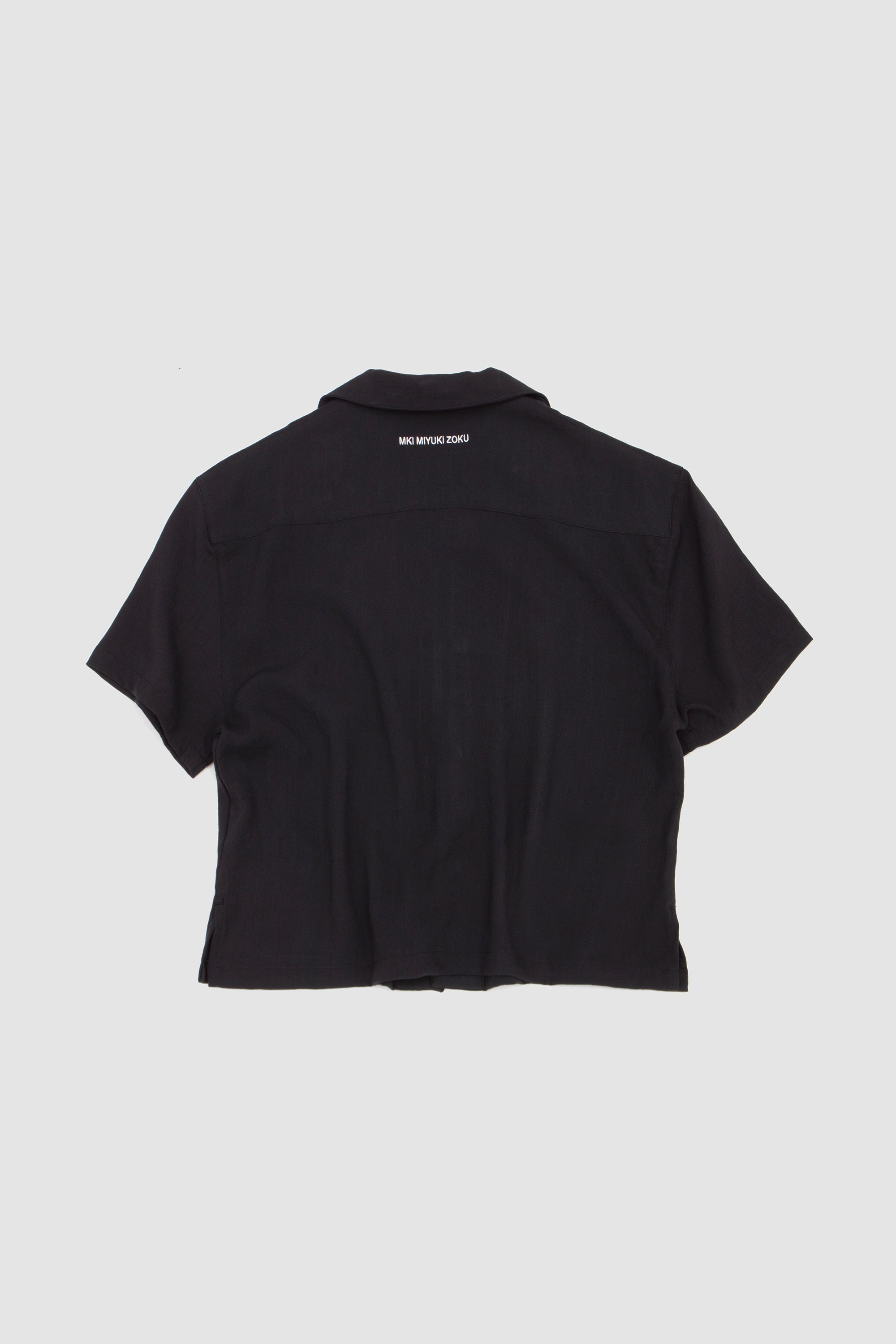 Drape Slub Vacation Shirt Black_4