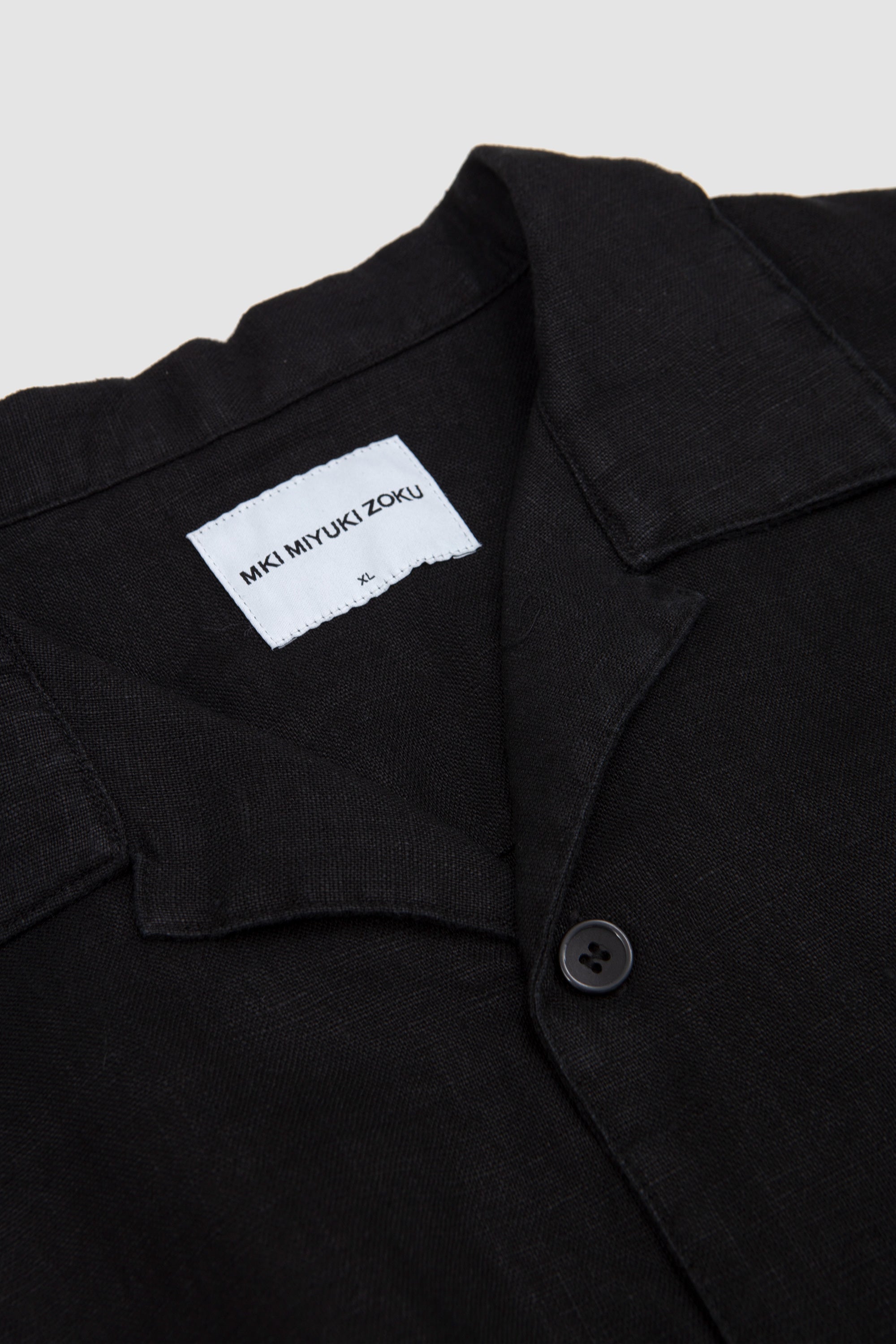 Linen Box Dress Shirt Black