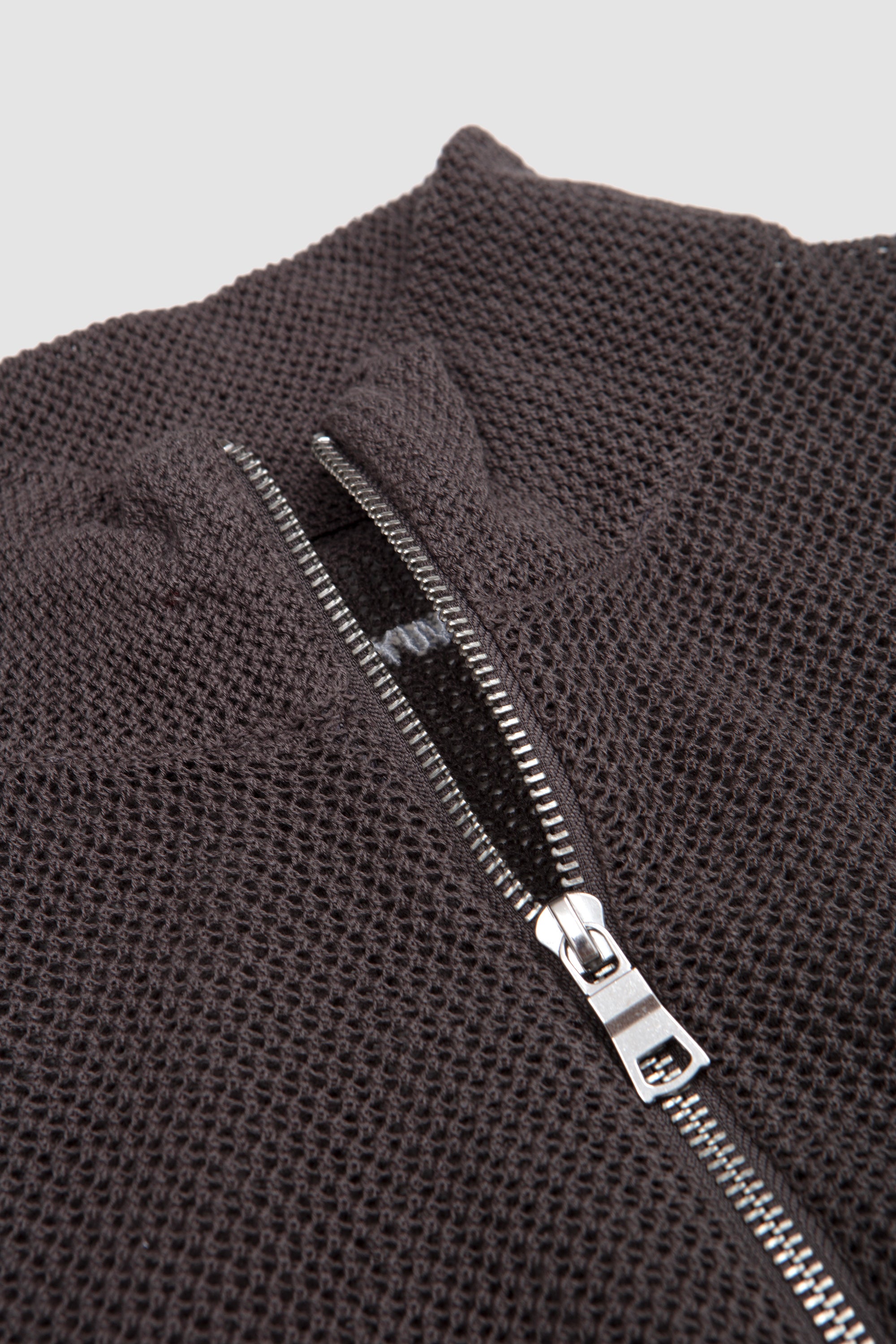 Linen Loose Knit Track Jacket Espresso