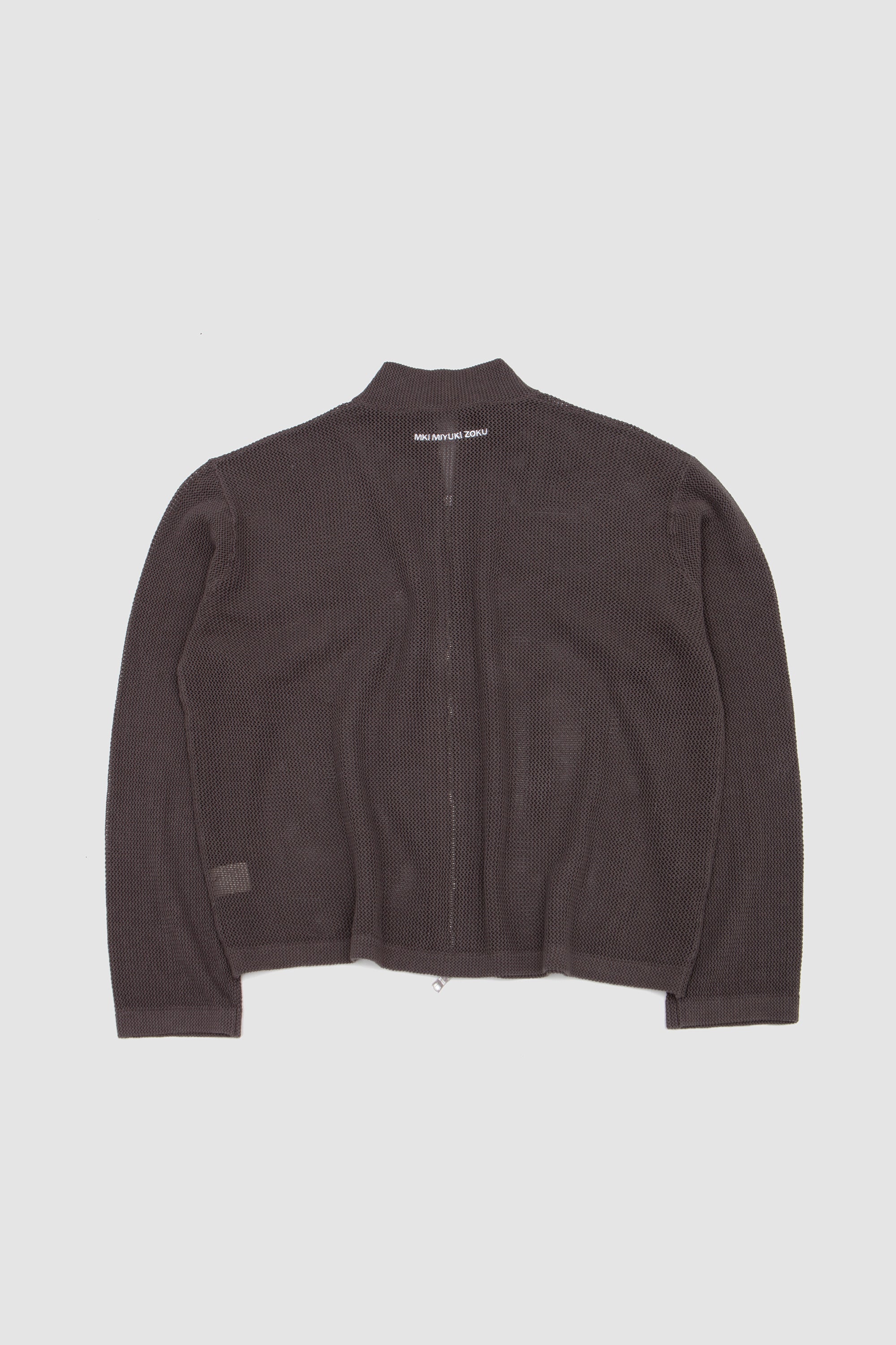 Linen Loose Knit Track Jacket Espresso_4