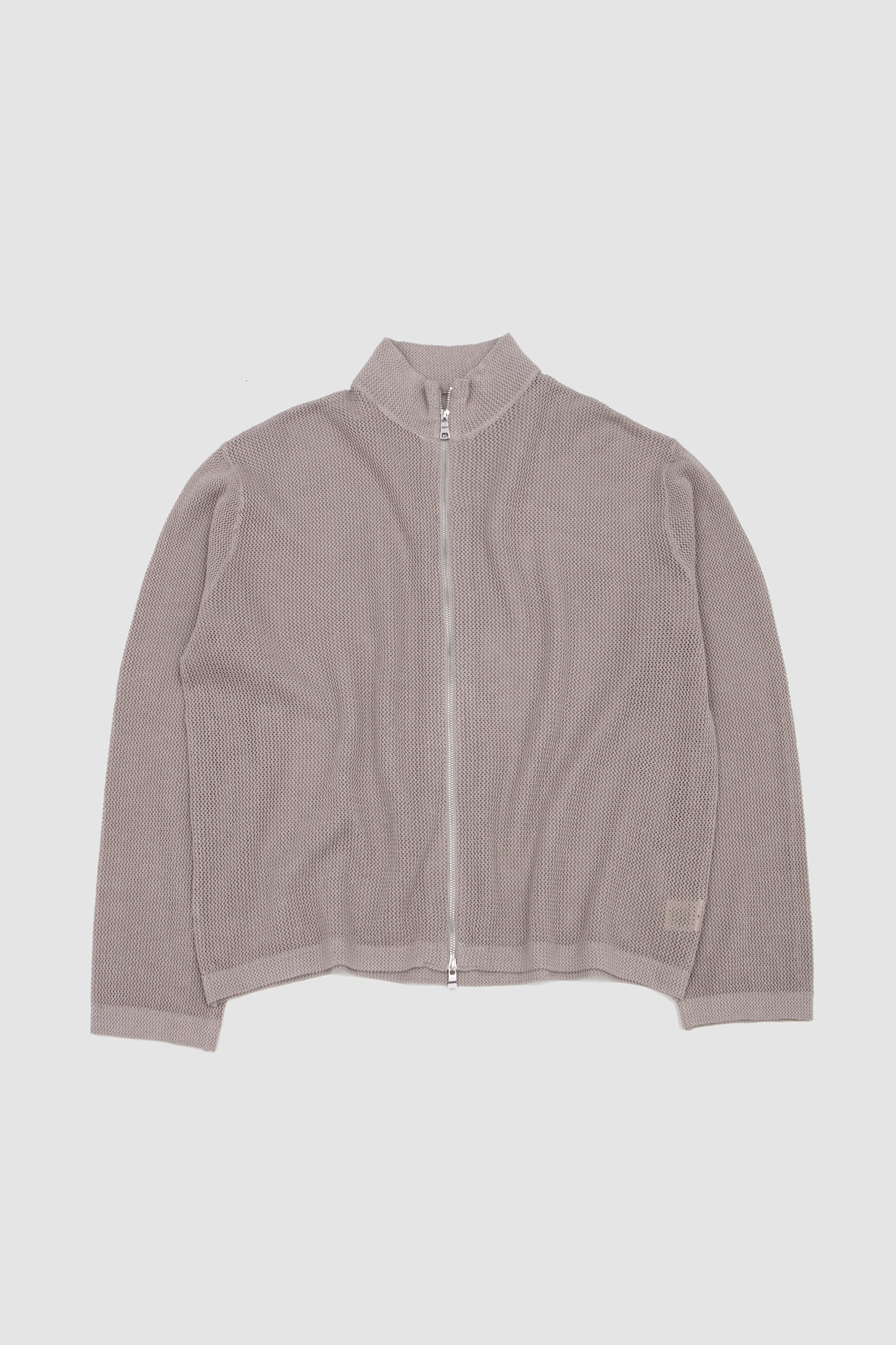 Linen Loose Knit Track Jacket Taupe_1