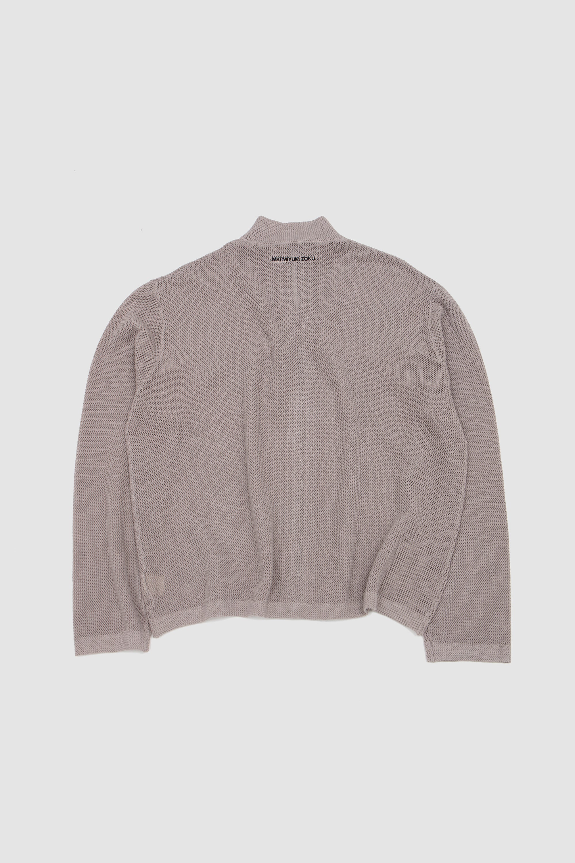 Linen Loose Knit Track Jacket Taupe_4