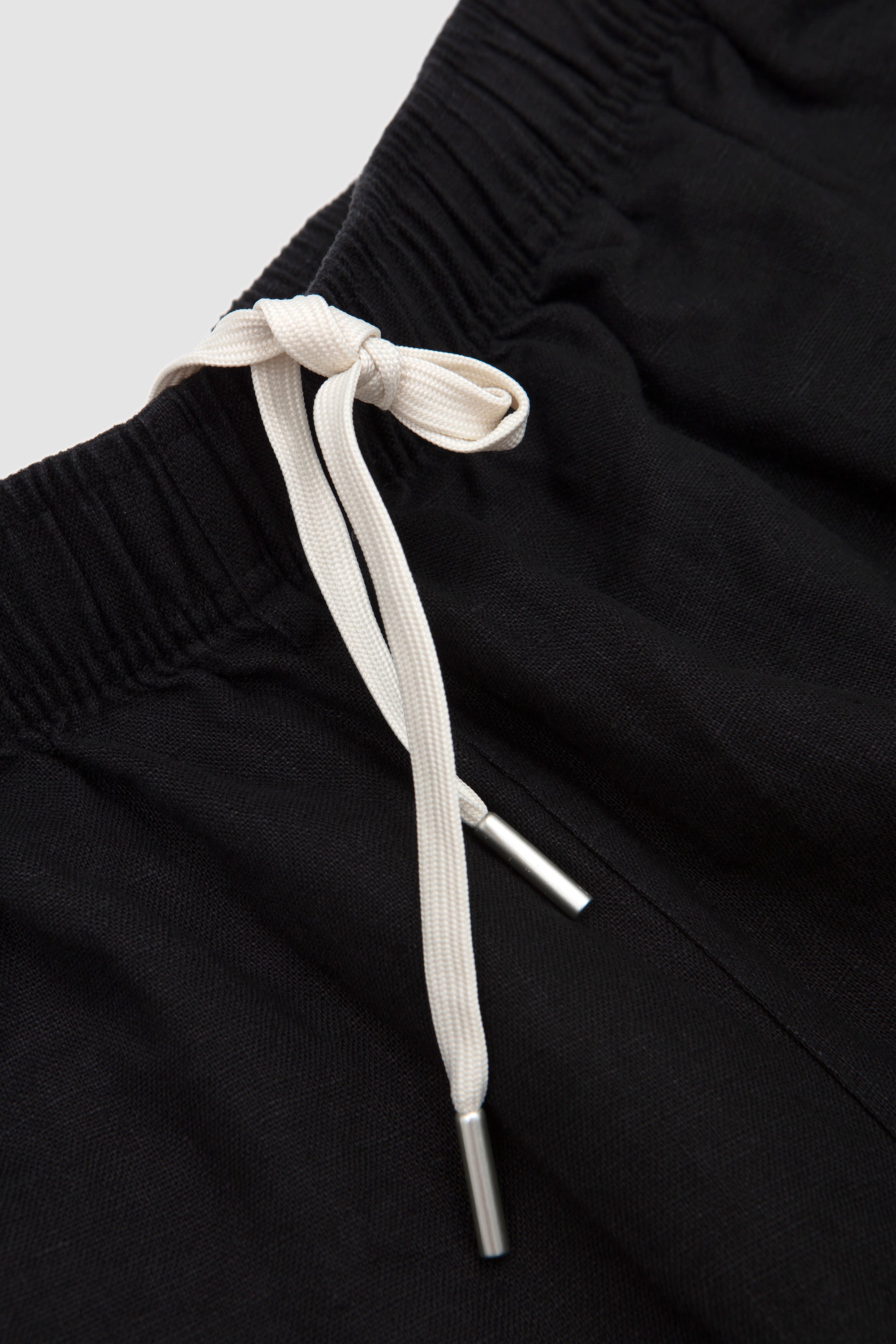 Linen Wide Leg Shorts Black_2