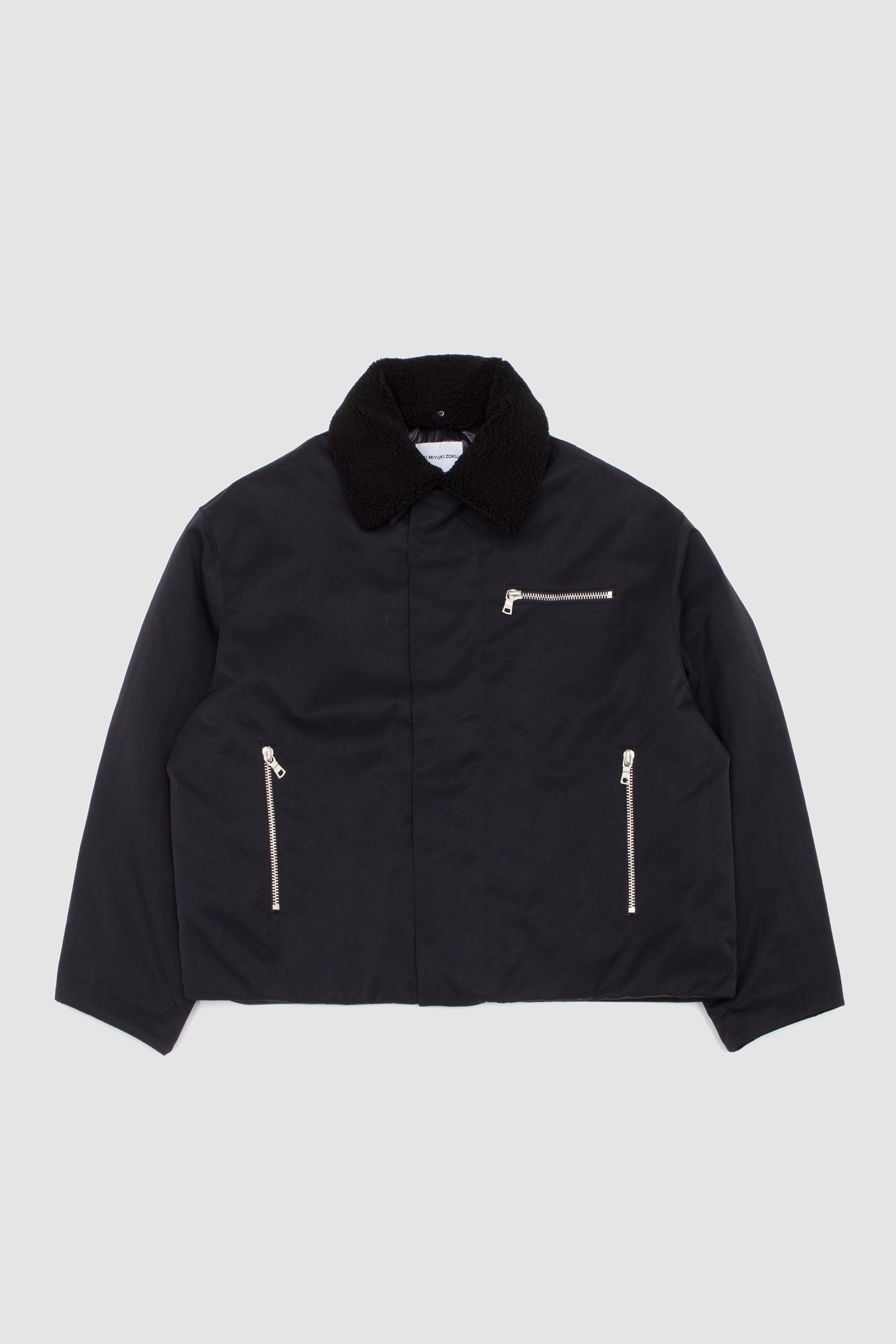 Padded Nylon Box Jacket Black