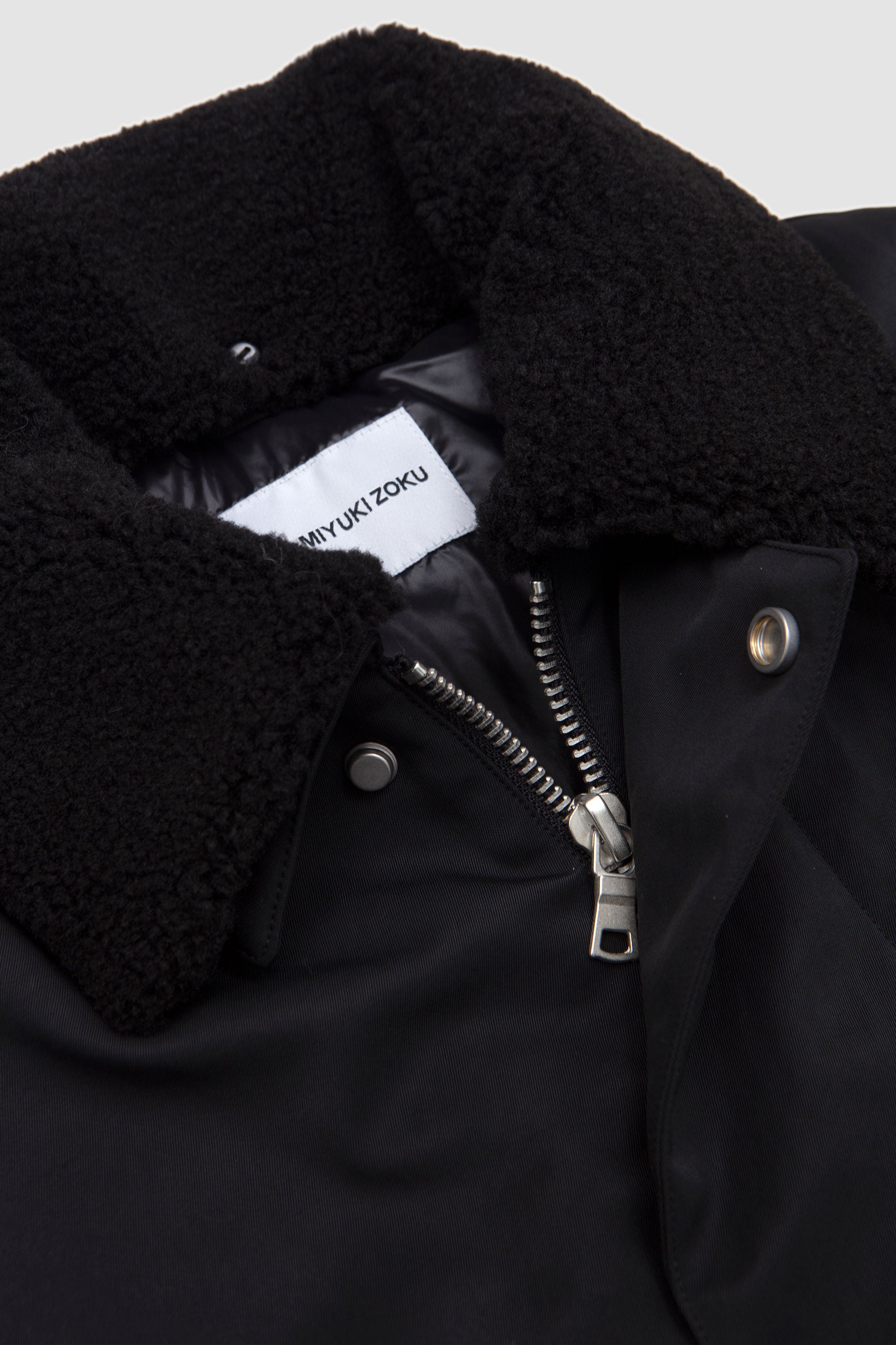 Padded Nylon Box Jacket Black