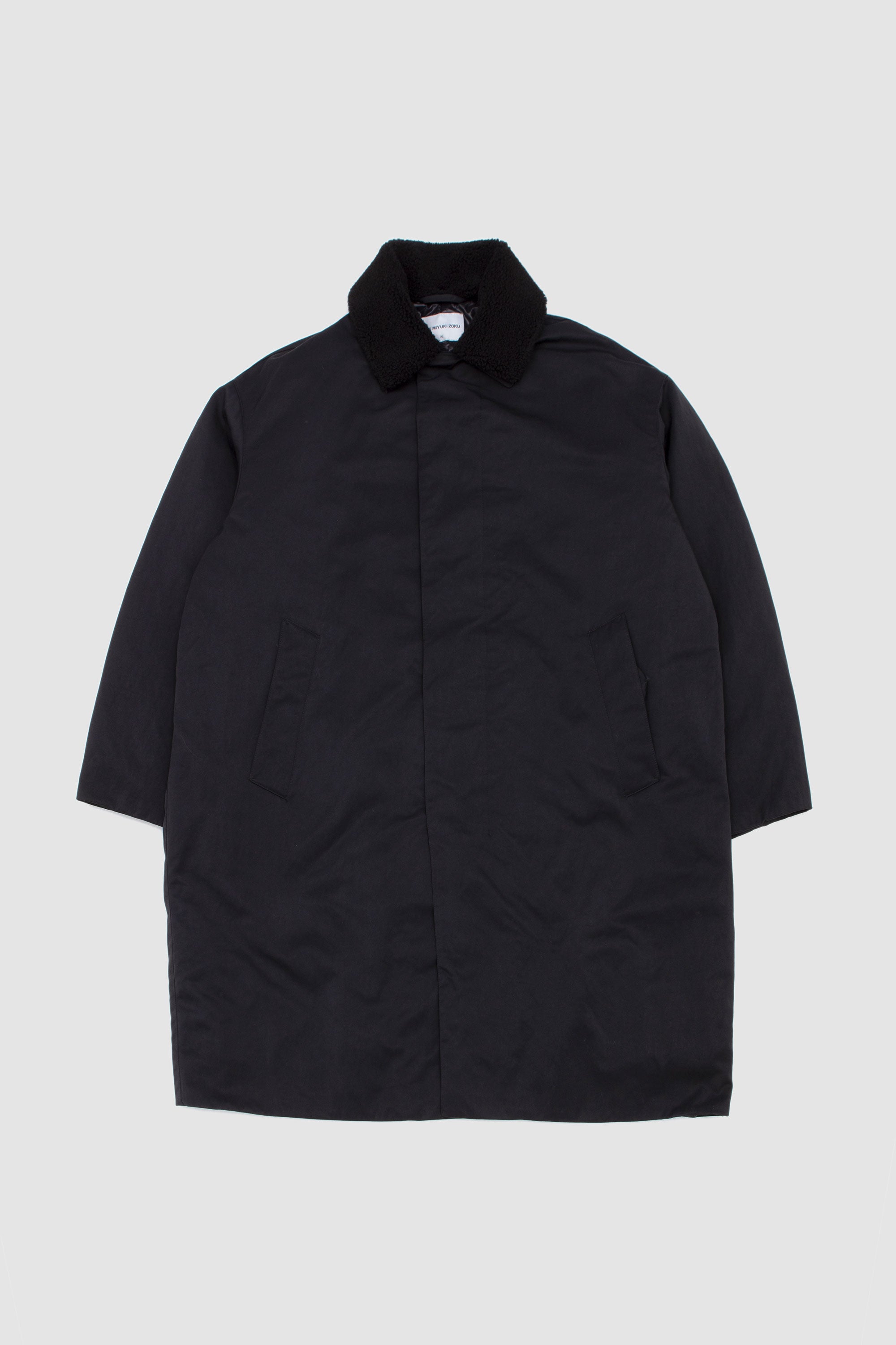 Padded Nylon Overcoat Black_1