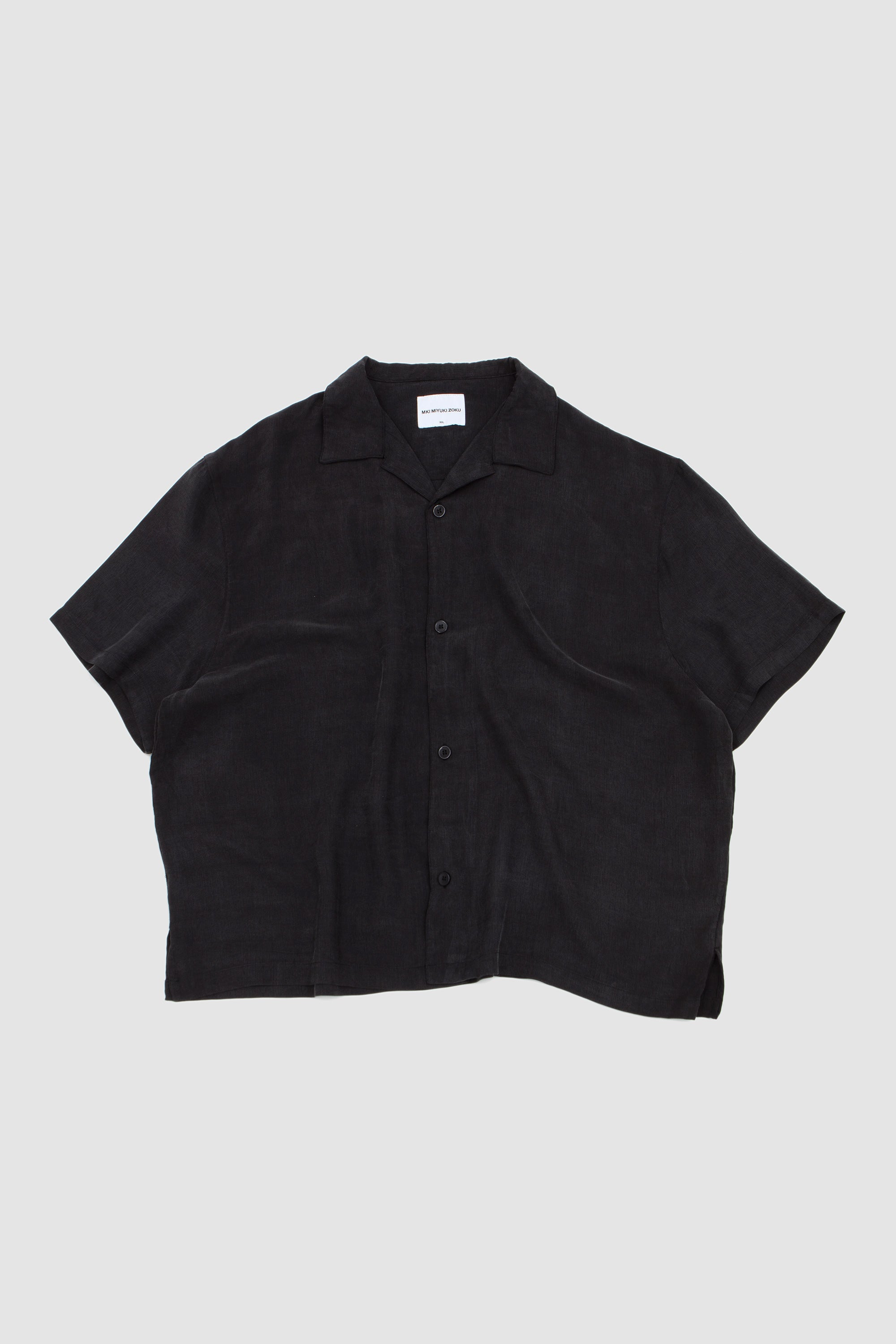 Ribbed Cupro Vacation Shirt Sueded Black_1