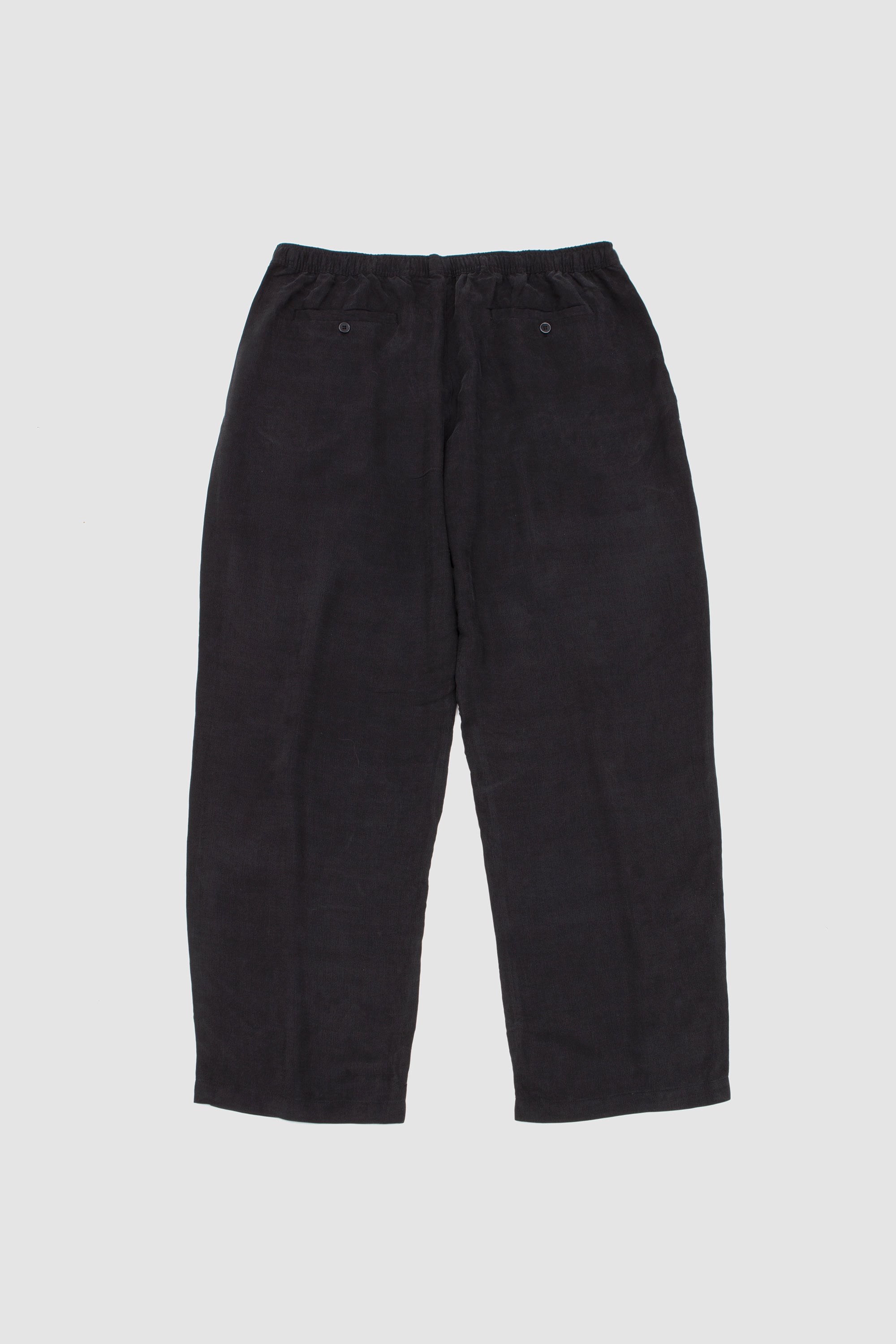 Ribbed Cupro Wide Leg Pants Sueded Black_4