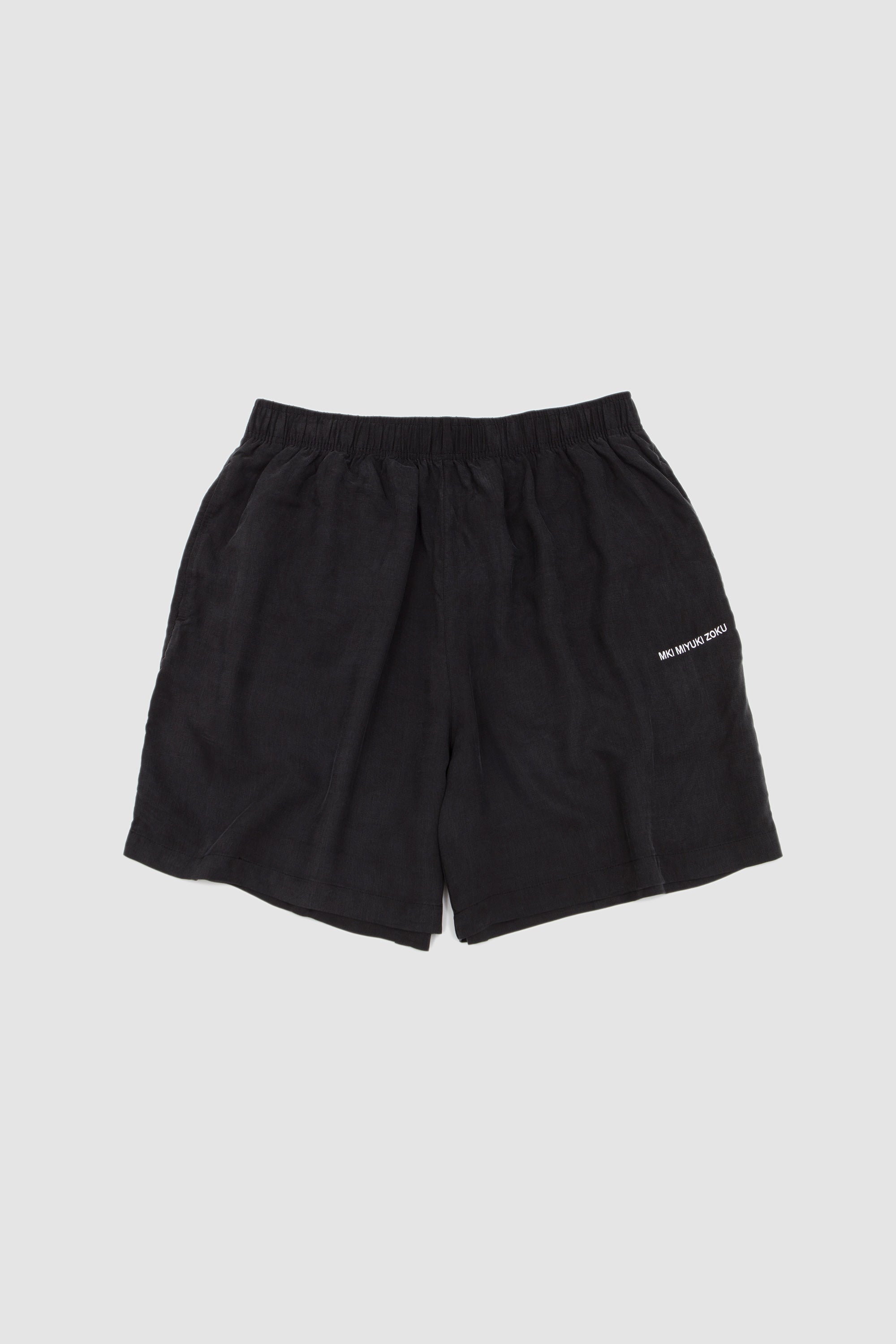 Ribbed Cupro Wide Leg Shorts Sueded Black