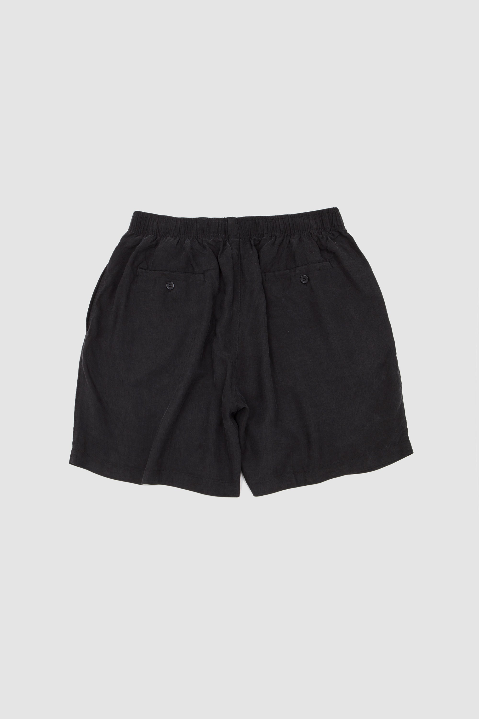 Ribbed Cupro Wide Leg Shorts Sueded Black_4