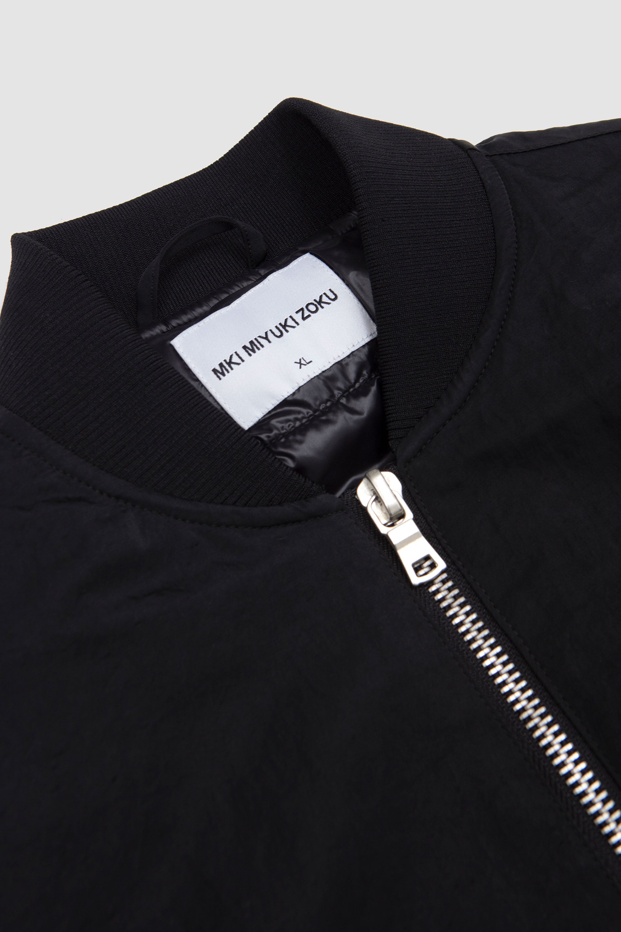 Silky Nylon Bomber Black