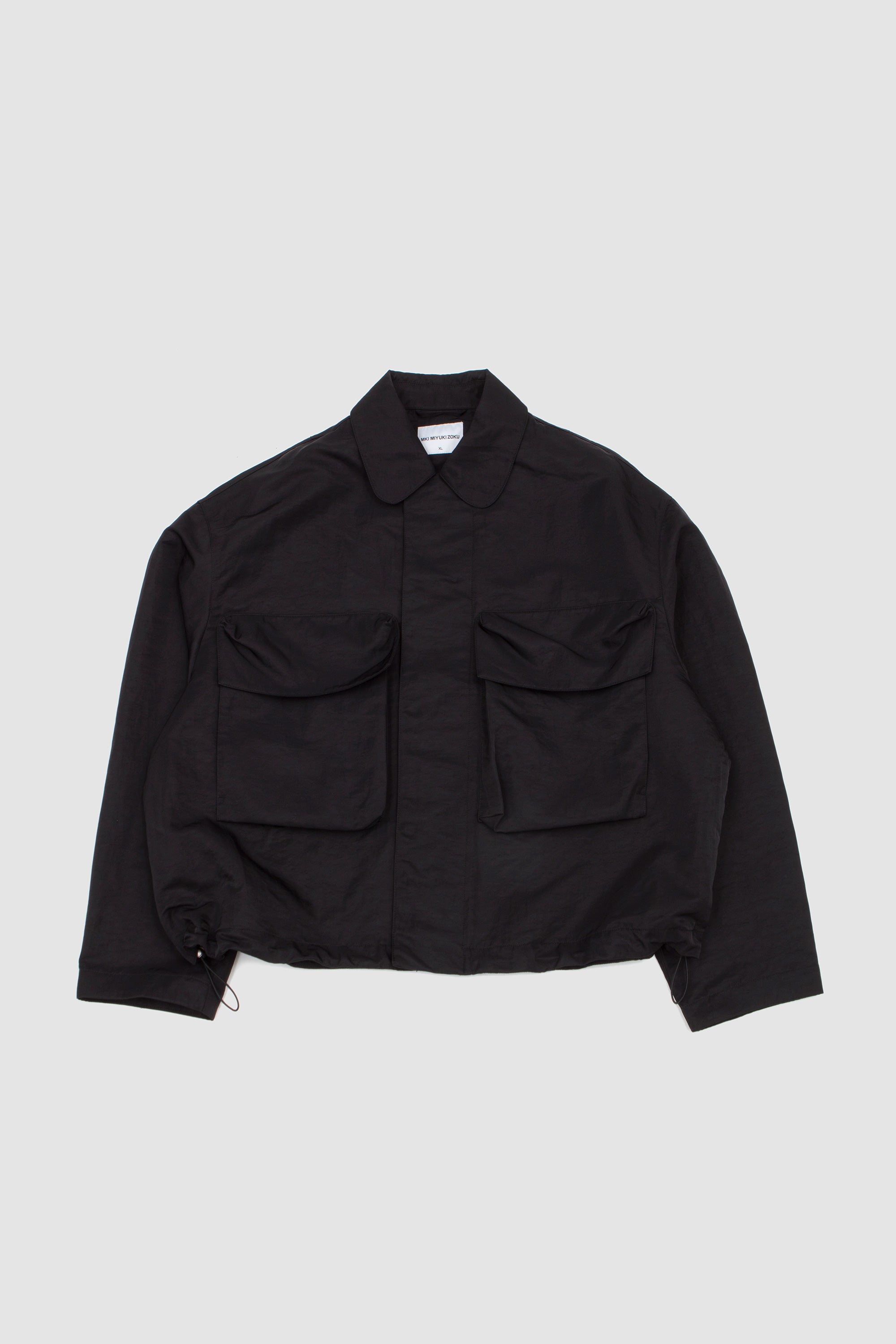 Silky Nylon Pilot Jacket Black
